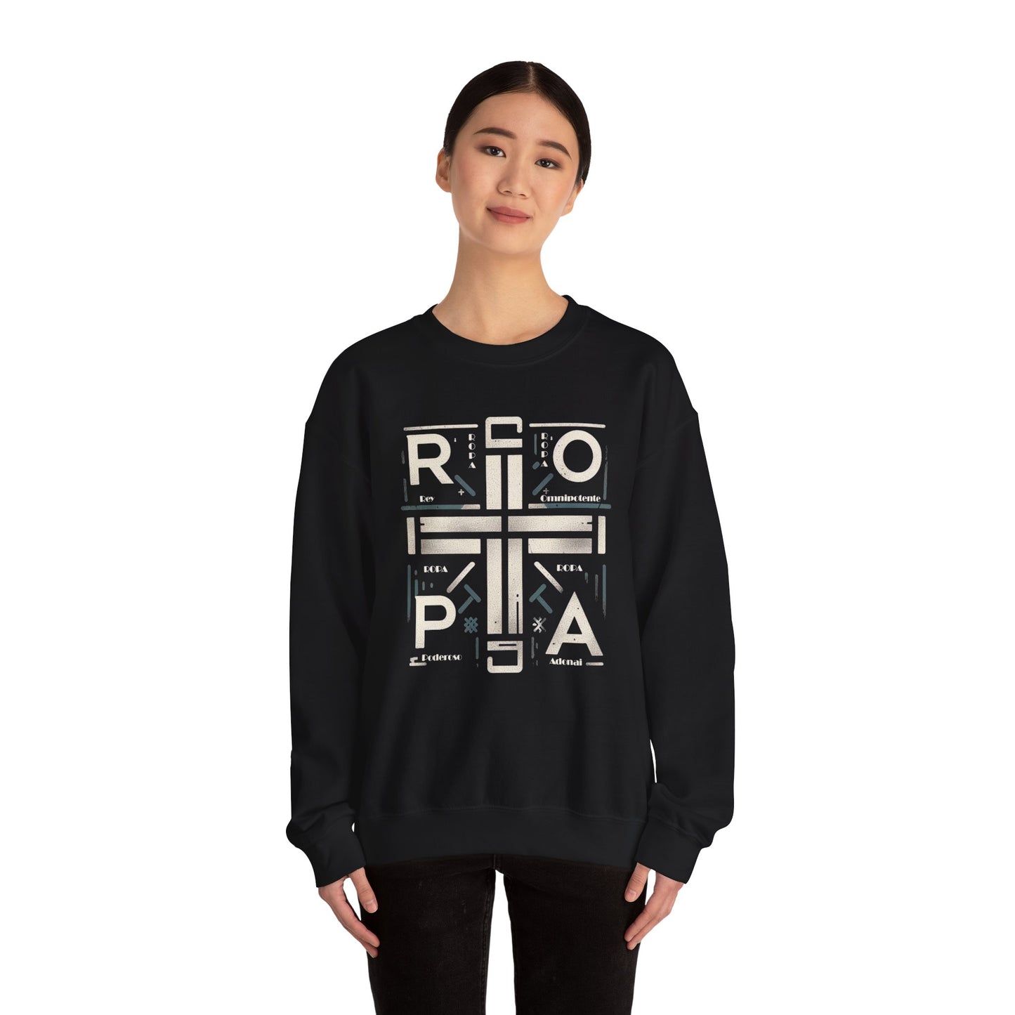 Eco-Friendly Graphic Crewneck Sweatshirt - R O P A Cruz Design