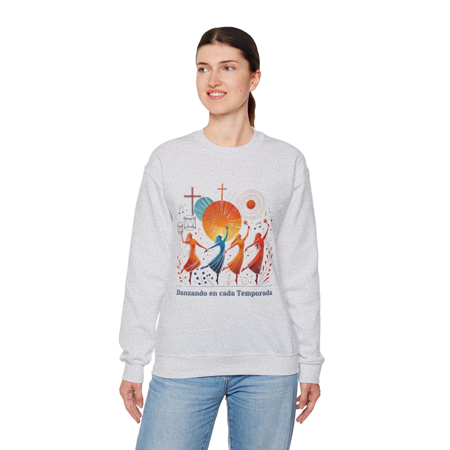 Danzando en cada Temporada Sweatshirt | Unisex Heavy Blend Crewneck with Colorful Dance Design