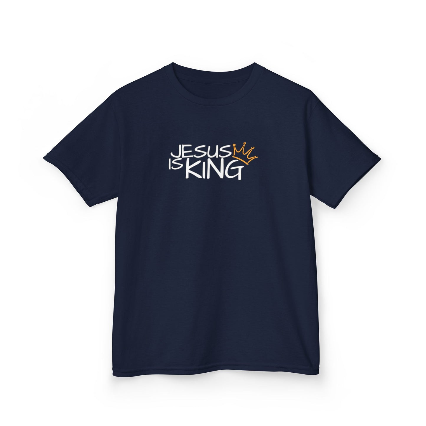 Jesus is King Kids Tee, Heavy Cotton T-Shirt, Christian Kids Apparel, Religious Gift for Children, Faith-Based Fashion