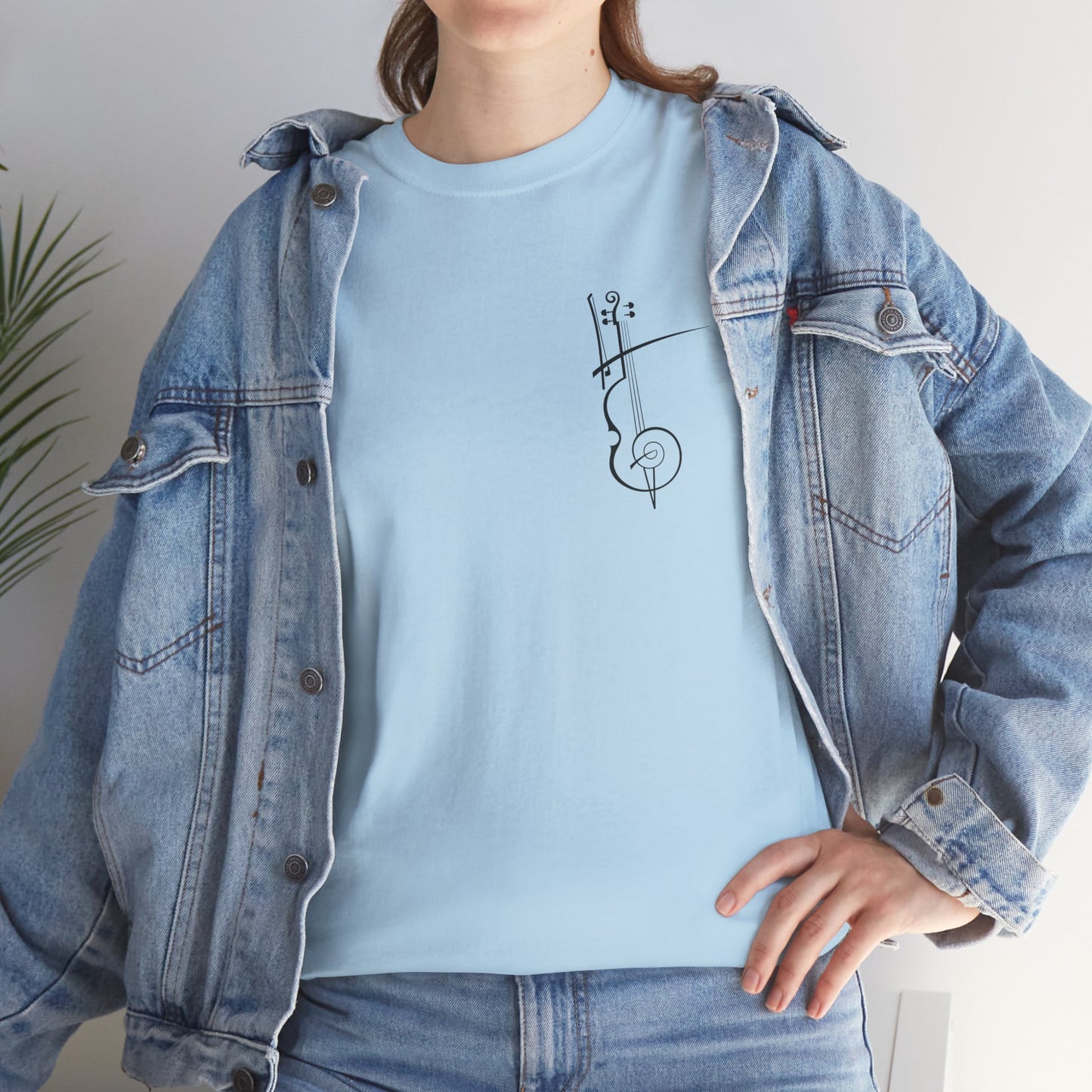 (Ropa Ft Hector David) Vintage Violin Graphic Tee, Unisex Cotton T-Shirt, Retro Violin Art, Perfect for Musicians, Music Lover Gift,