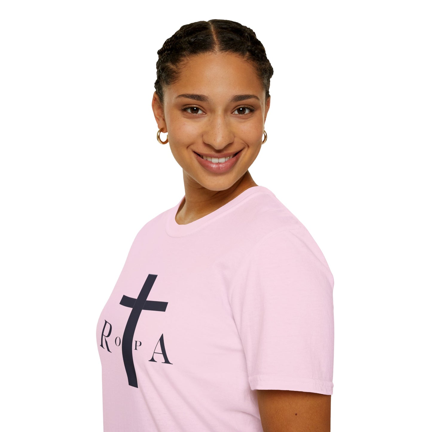 Unisex Softstyle T-Shirt with Cross Design - Faith-Inspired Apparel