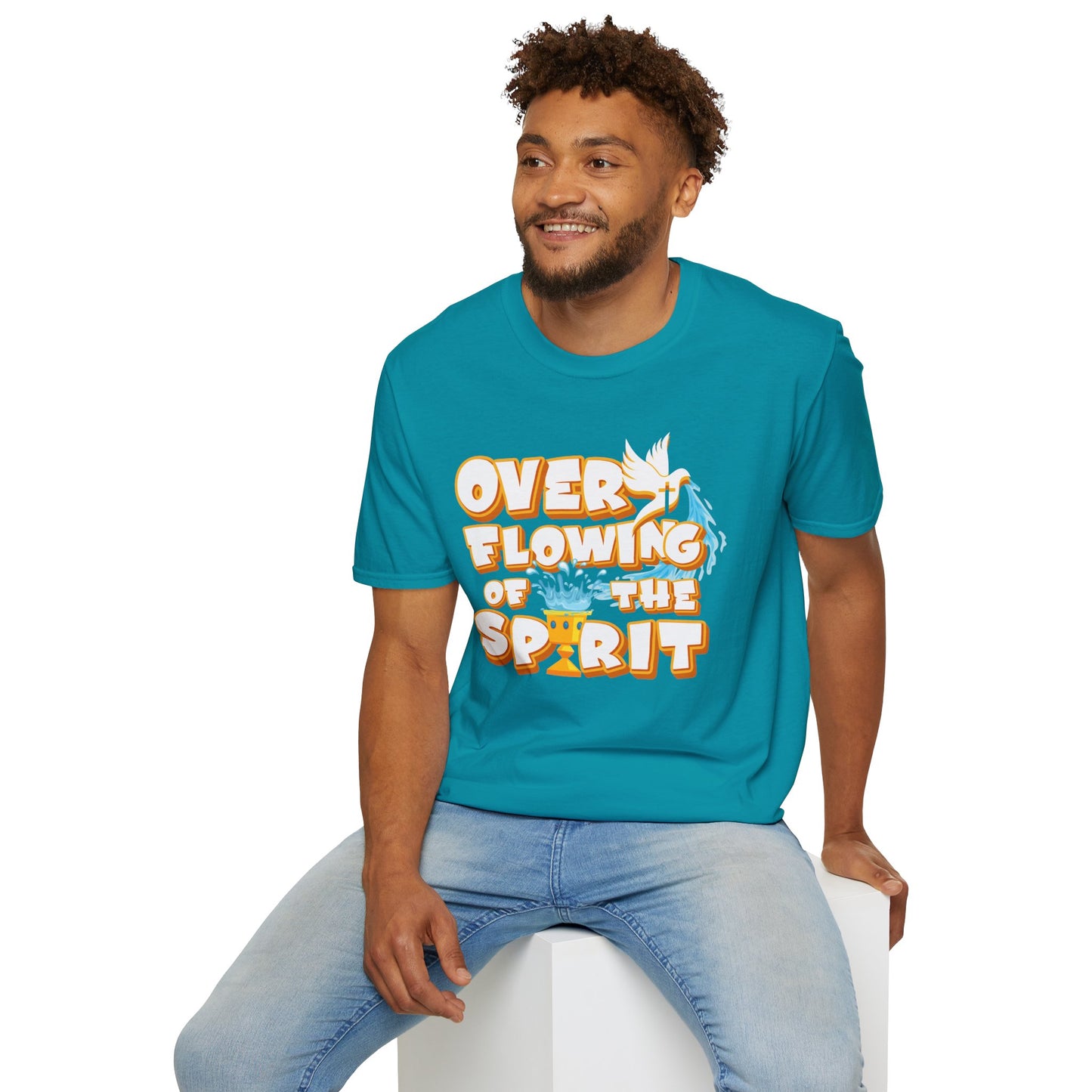 Overflowing of the Spirit Unisex Softstyle T-Shirt - Inspirational Graphic Tee for Everyday Wear