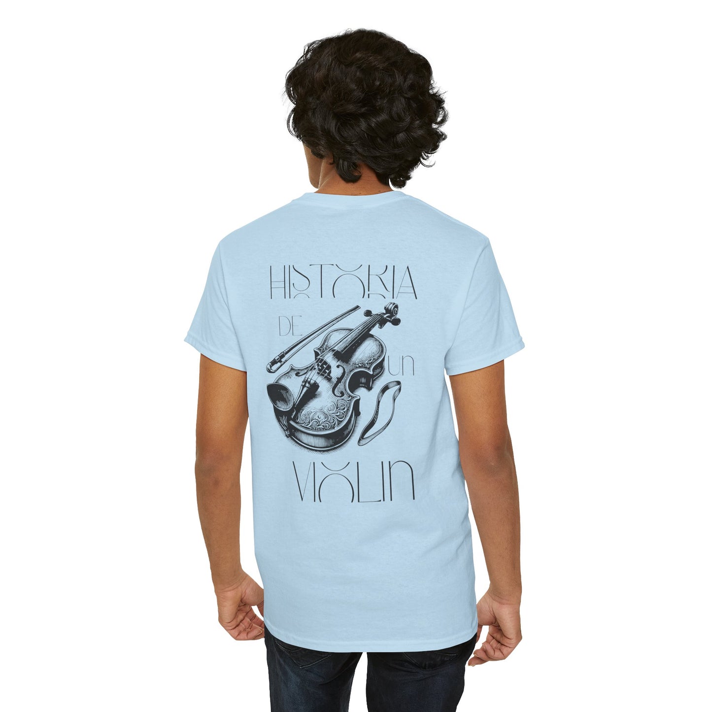 (Ropa Ft Hector David) Vintage Violin Graphic Tee, Unisex Cotton T-Shirt, Retro Violin Art, Perfect for Musicians, Music Lover Gift,