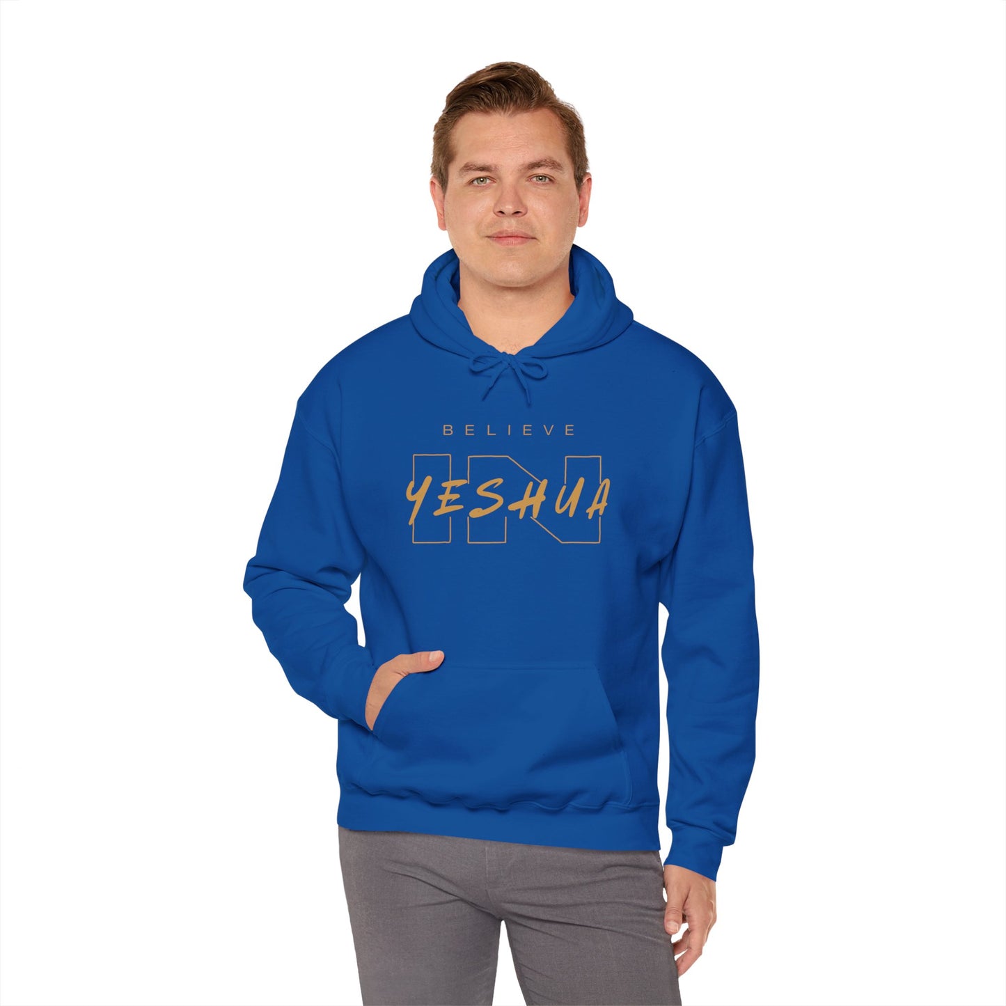Unisex Heavy Blend™ Hooded Sweatshirt - 'Believe Yeshua' Inspirational Hoodie