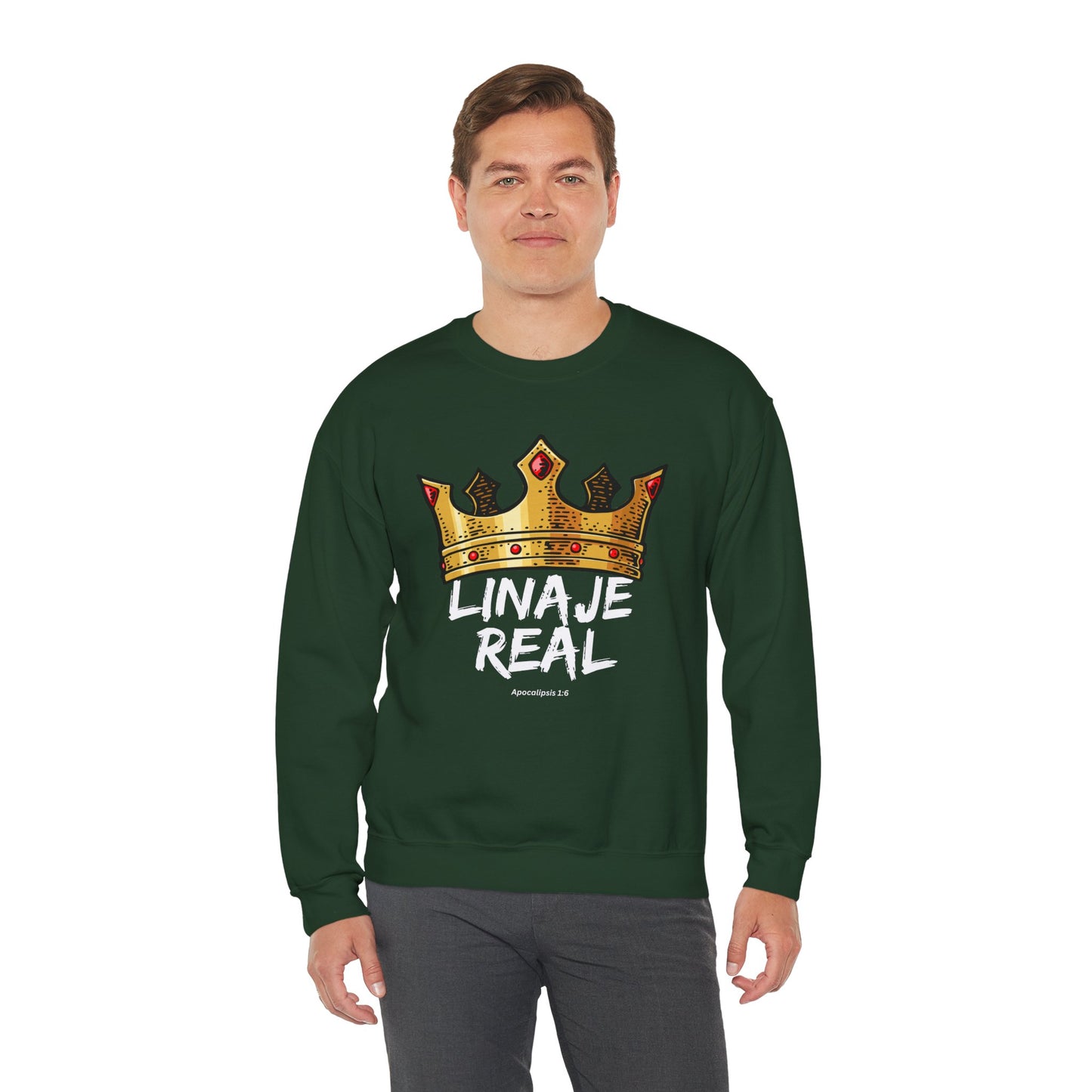 Crown Design Unisex Crewneck Sweatshirt - 'LINAJE REAL'