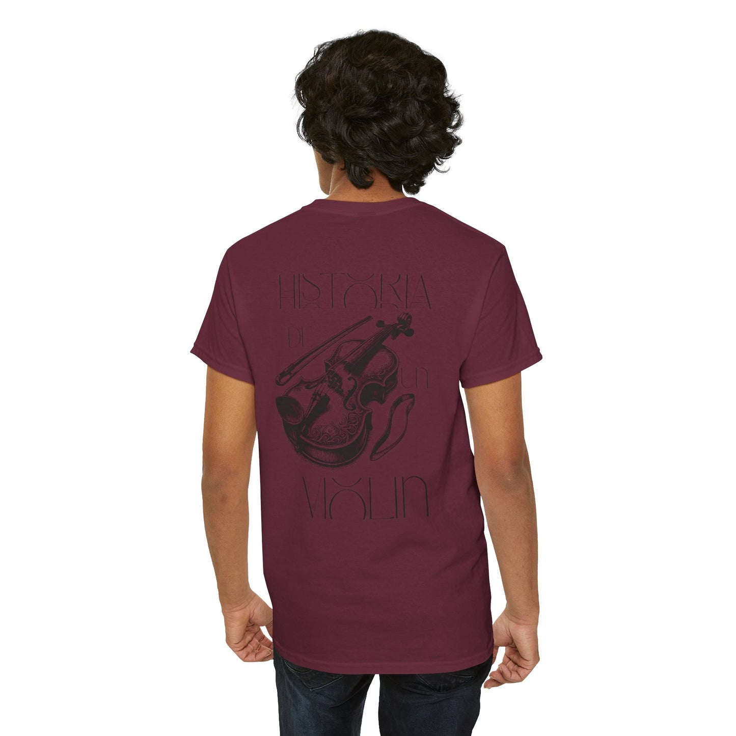 (Ropa Ft Hector David) Vintage Violin Graphic Tee, Unisex Cotton T-Shirt, Retro Violin Art, Perfect for Musicians, Music Lover Gift,