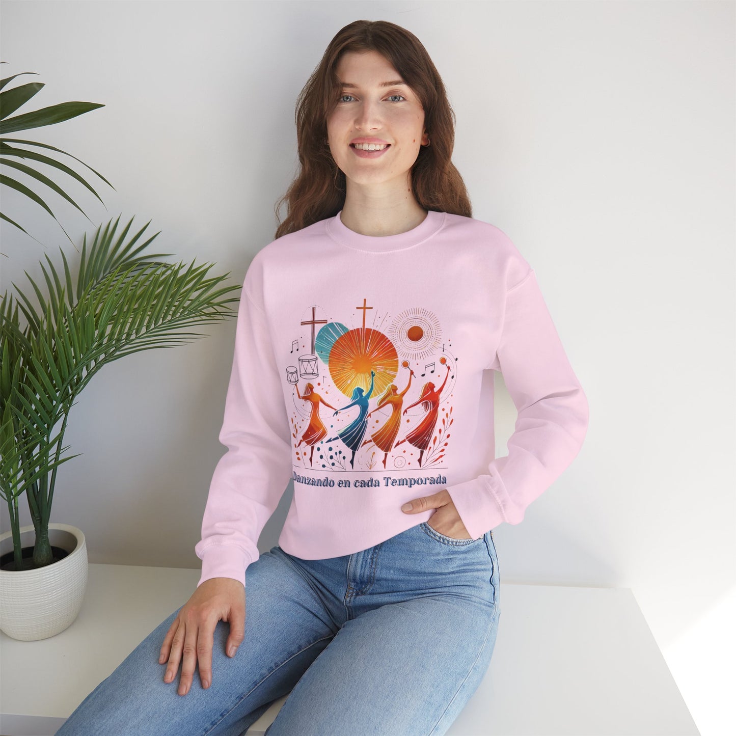 Danzando en cada Temporada Sweatshirt | Unisex Heavy Blend Crewneck with Colorful Dance Design