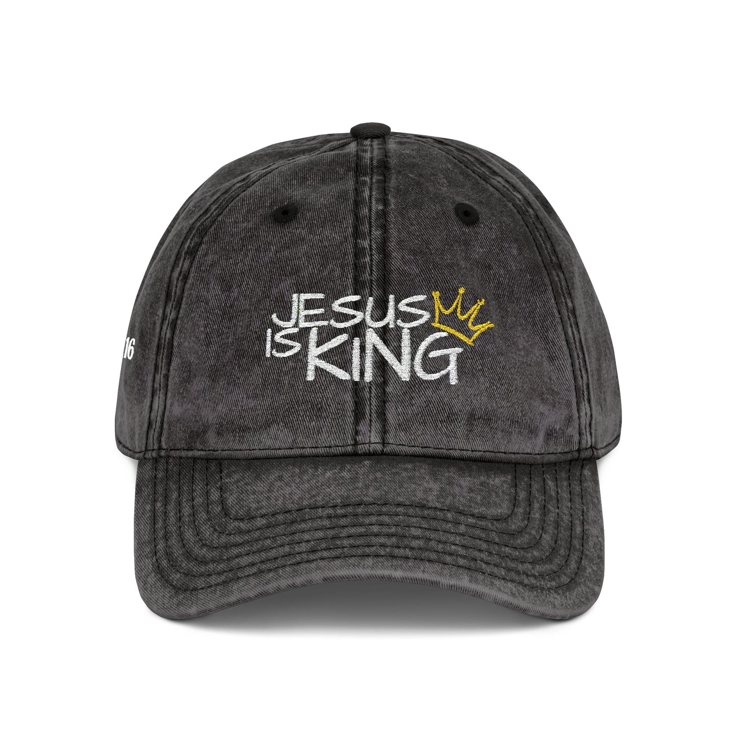 Vintage Embroidered Cap - Jesus is King, Christian Hat, Faith Merchandise, Religious Gift, Casual Wear, Inspirational Accessory