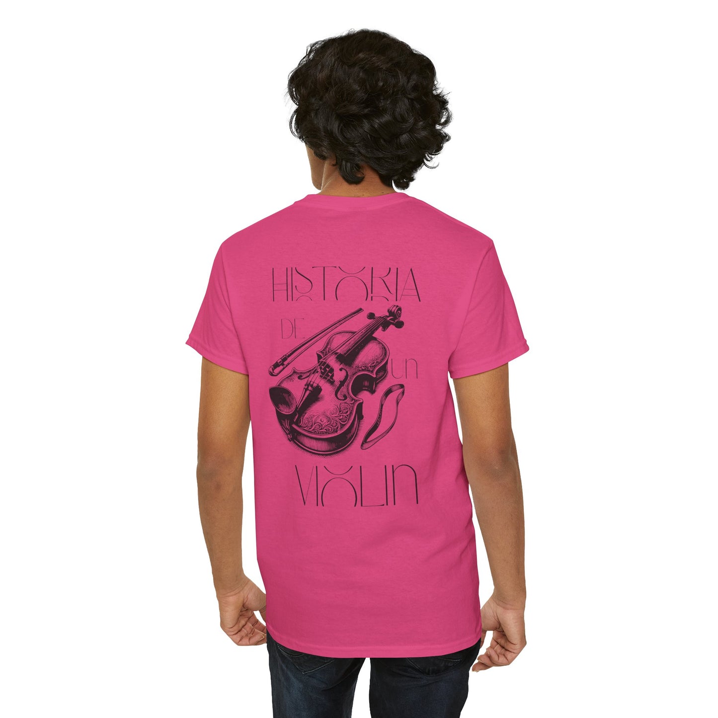 (Ropa Ft Hector David) Vintage Violin Graphic Tee, Unisex Cotton T-Shirt, Retro Violin Art, Perfect for Musicians, Music Lover Gift,