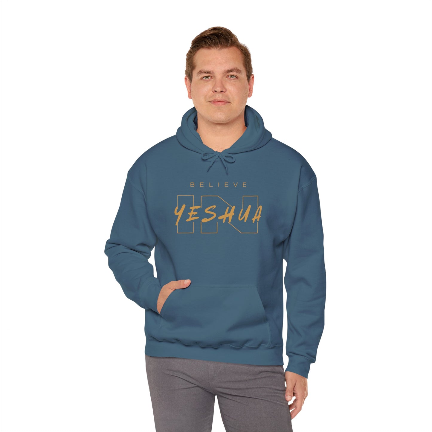 Unisex Heavy Blend™ Hooded Sweatshirt - 'Believe Yeshua' Inspirational Hoodie