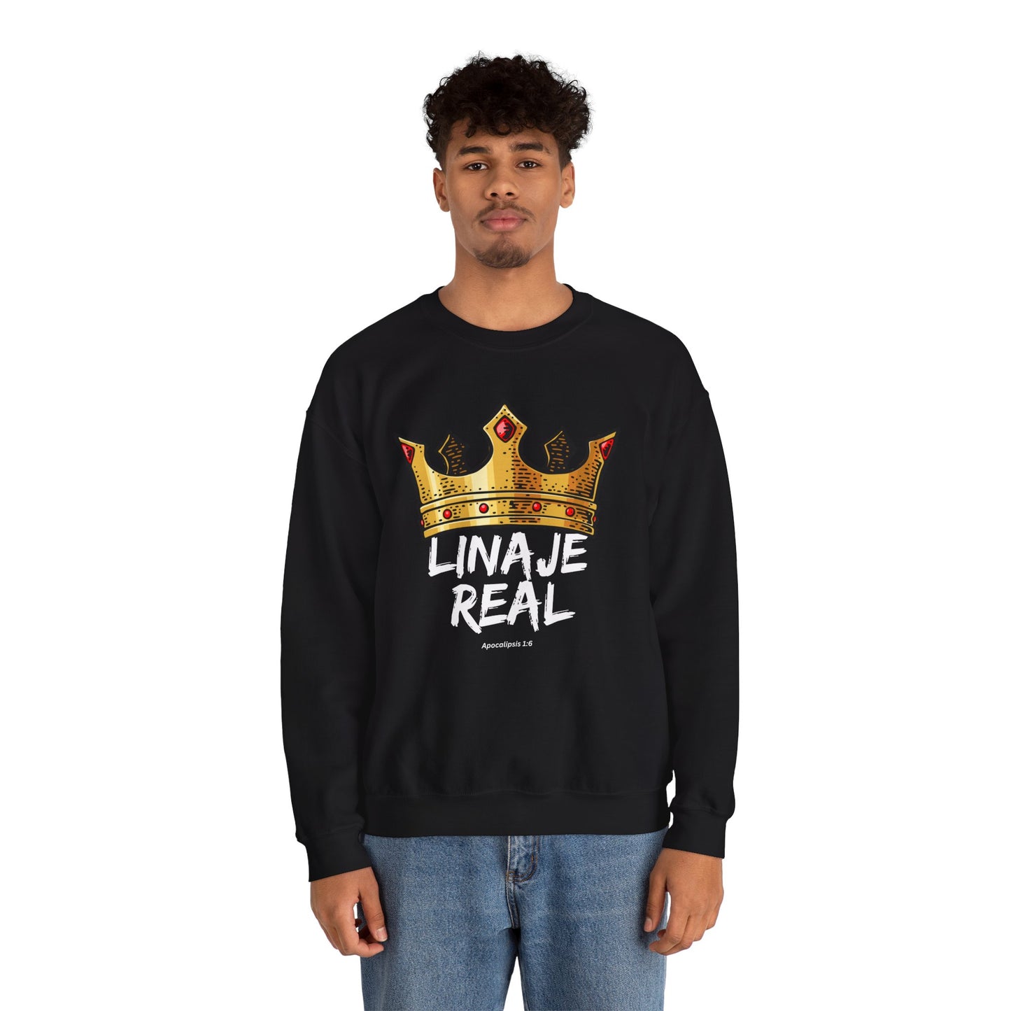 Crown Design Unisex Crewneck Sweatshirt - 'LINAJE REAL'