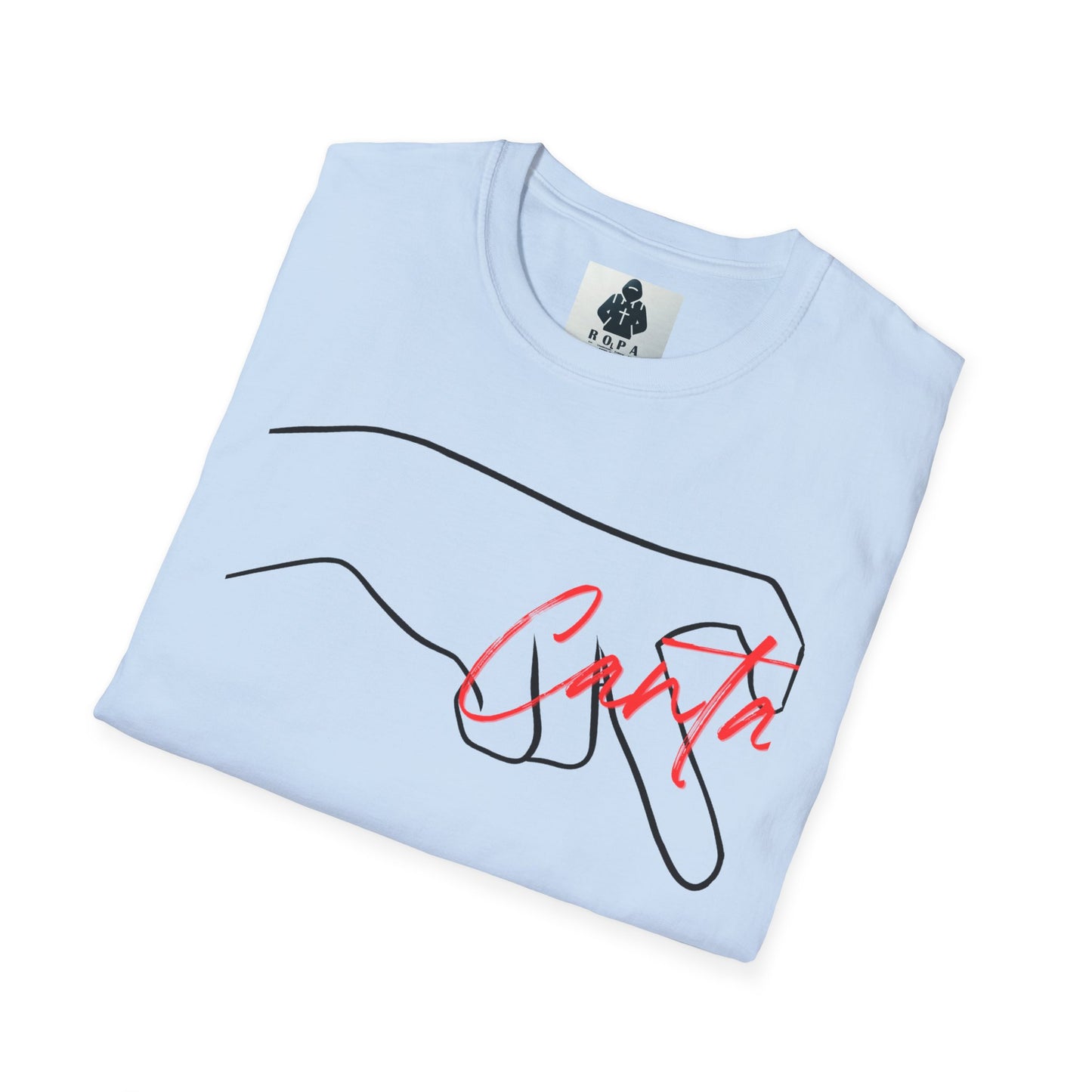 Minimalist Unisex Softstyle T-Shirt with Hand Design