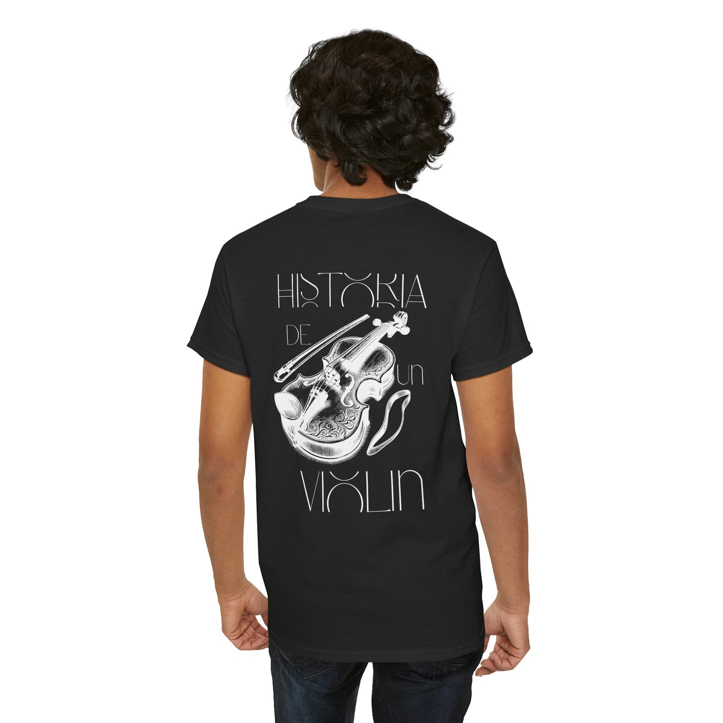 (Ropa Ft Hector David) Vintage Violin Graphic Tee, Unisex Cotton T-Shirt, Retro Violin Art, Perfect for Musicians, Music Lover Gift,