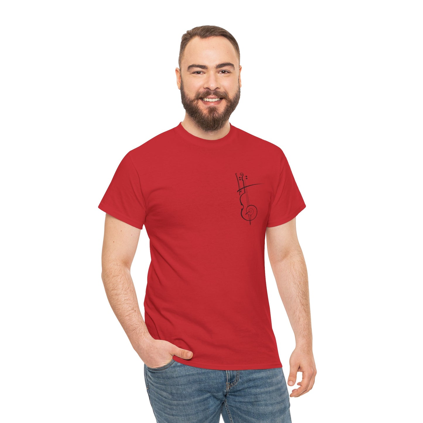 (Ropa Ft Hector David) Vintage Violin Graphic Tee, Unisex Cotton T-Shirt, Retro Violin Art, Perfect for Musicians, Music Lover Gift,
