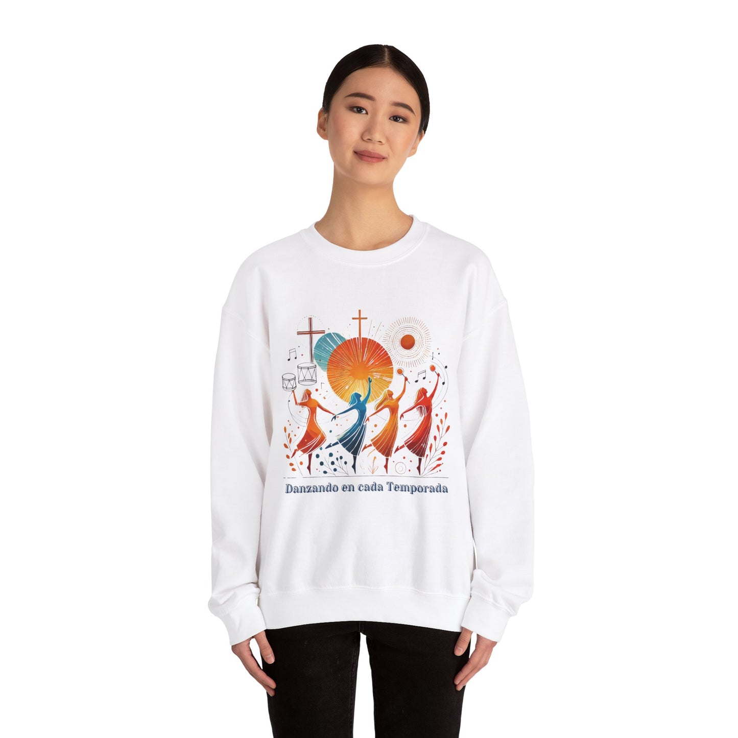 Danzando en cada Temporada Sweatshirt | Unisex Heavy Blend Crewneck with Colorful Dance Design