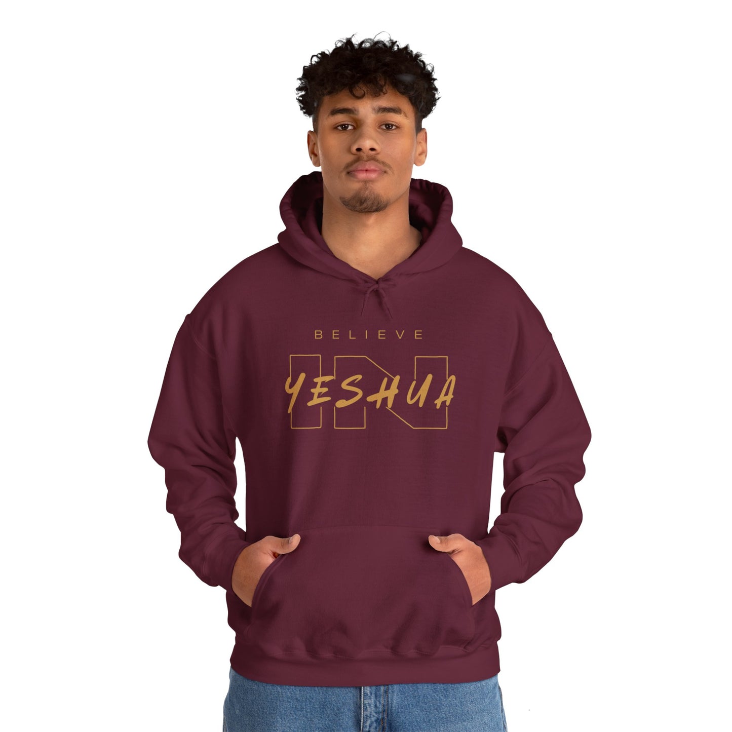 Unisex Heavy Blend™ Hooded Sweatshirt - 'Believe Yeshua' Inspirational Hoodie