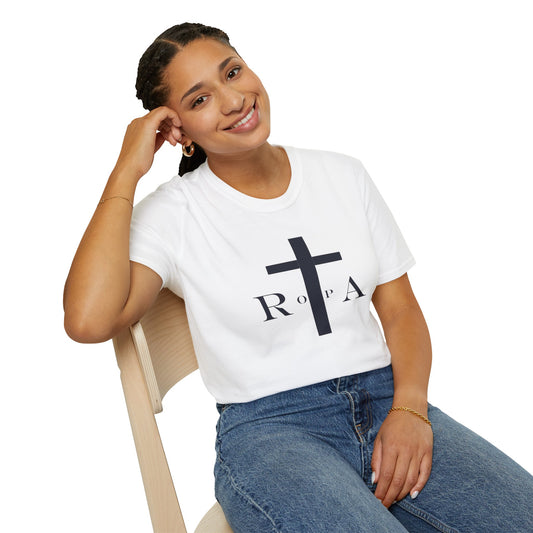 Unisex Softstyle T-Shirt with Cross Design - Faith-Inspired Apparel