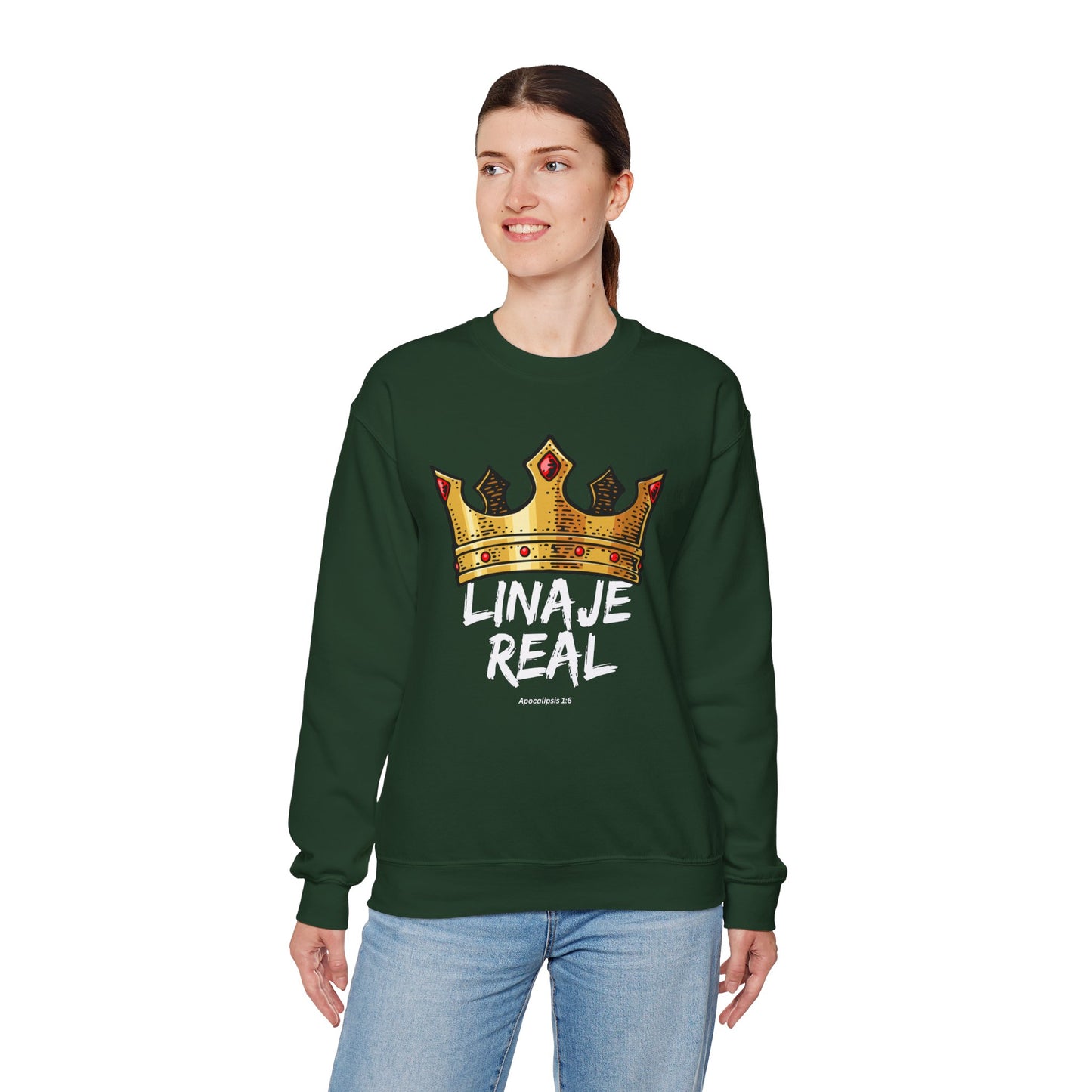 Crown Design Unisex Crewneck Sweatshirt - 'LINAJE REAL'