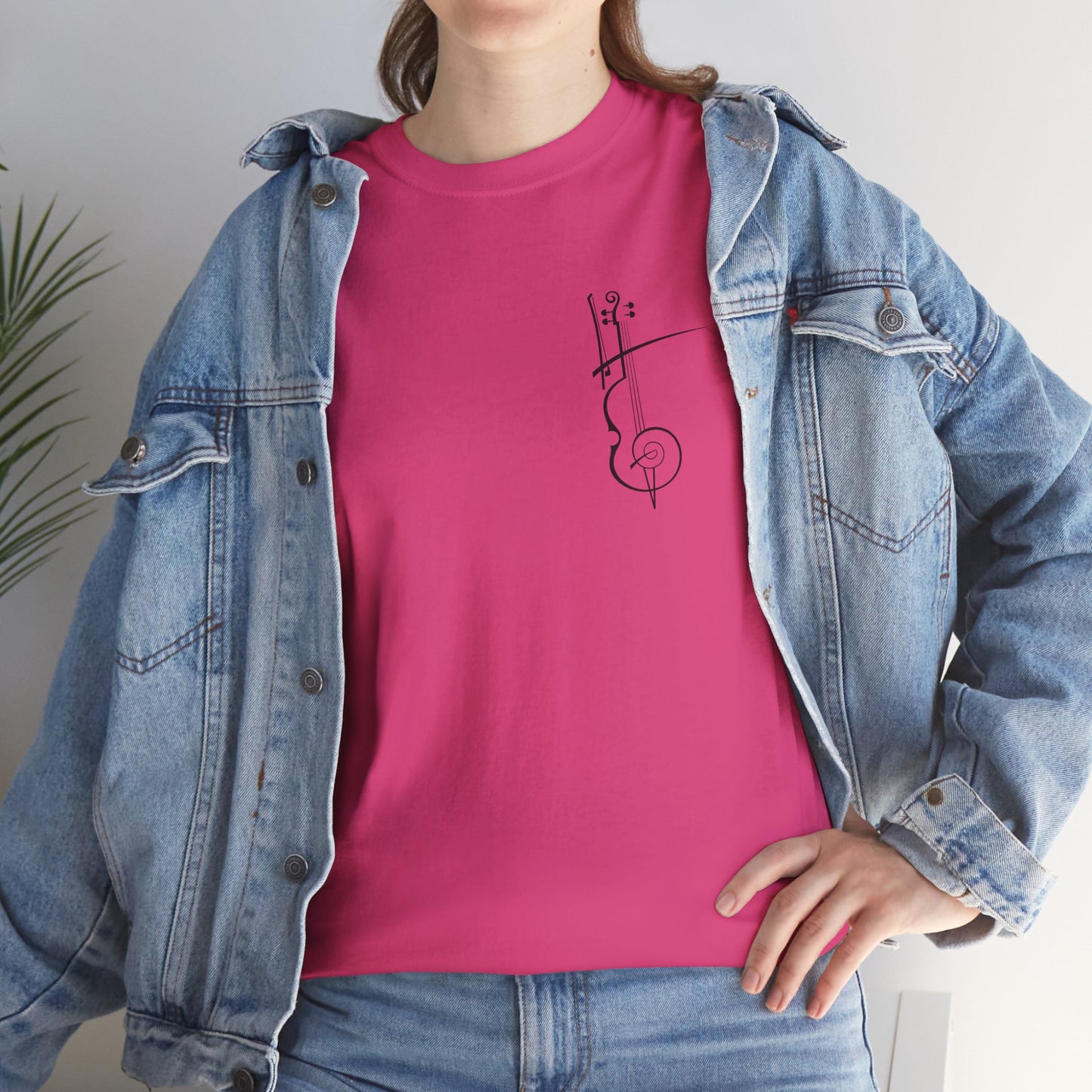 (Ropa Ft Hector David) Vintage Violin Graphic Tee, Unisex Cotton T-Shirt, Retro Violin Art, Perfect for Musicians, Music Lover Gift,