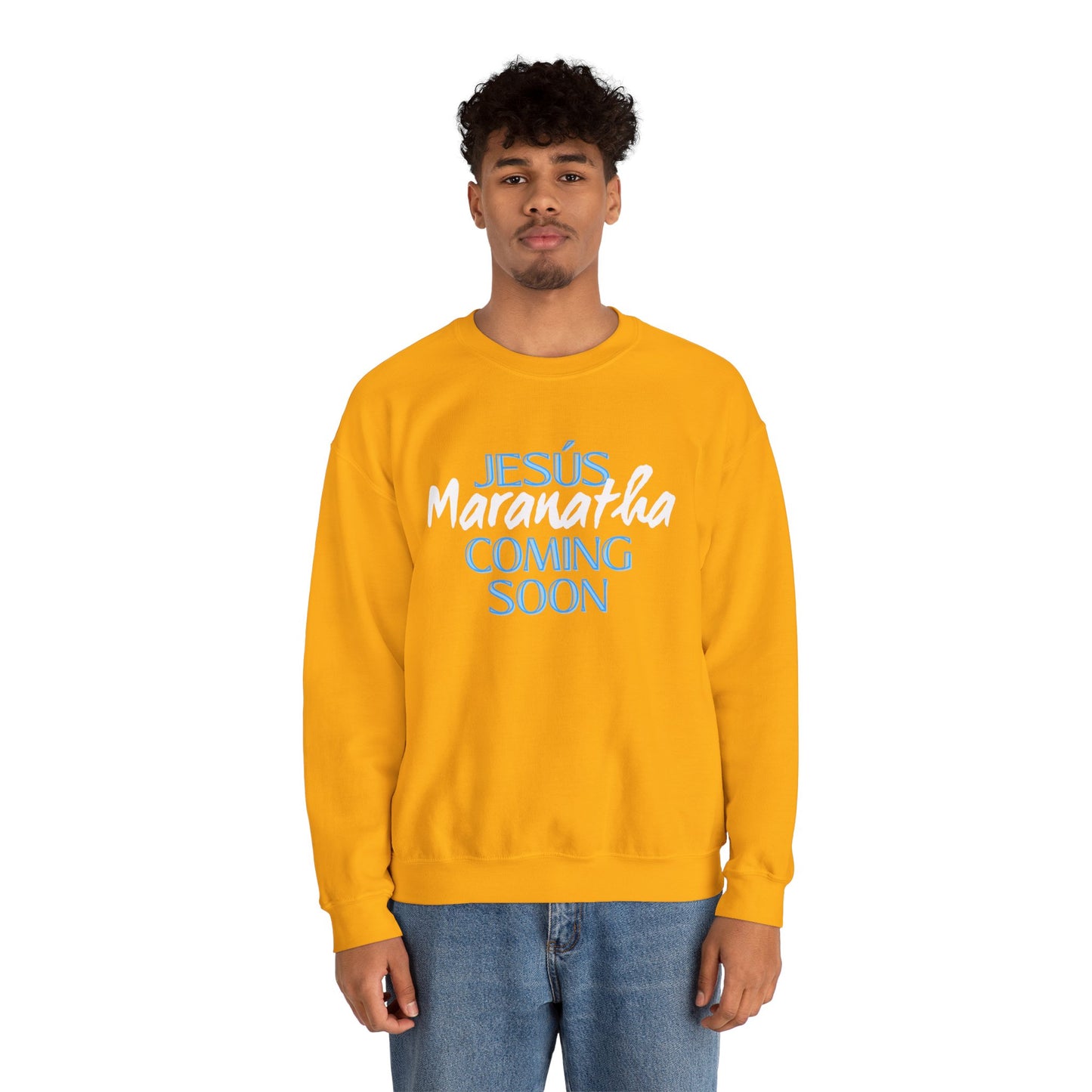 Unisex Heavy Blend™ Crewneck Sweatshirt - "JESÚS Maranatha COMING SOON" - Faith-Based Christian Apparel