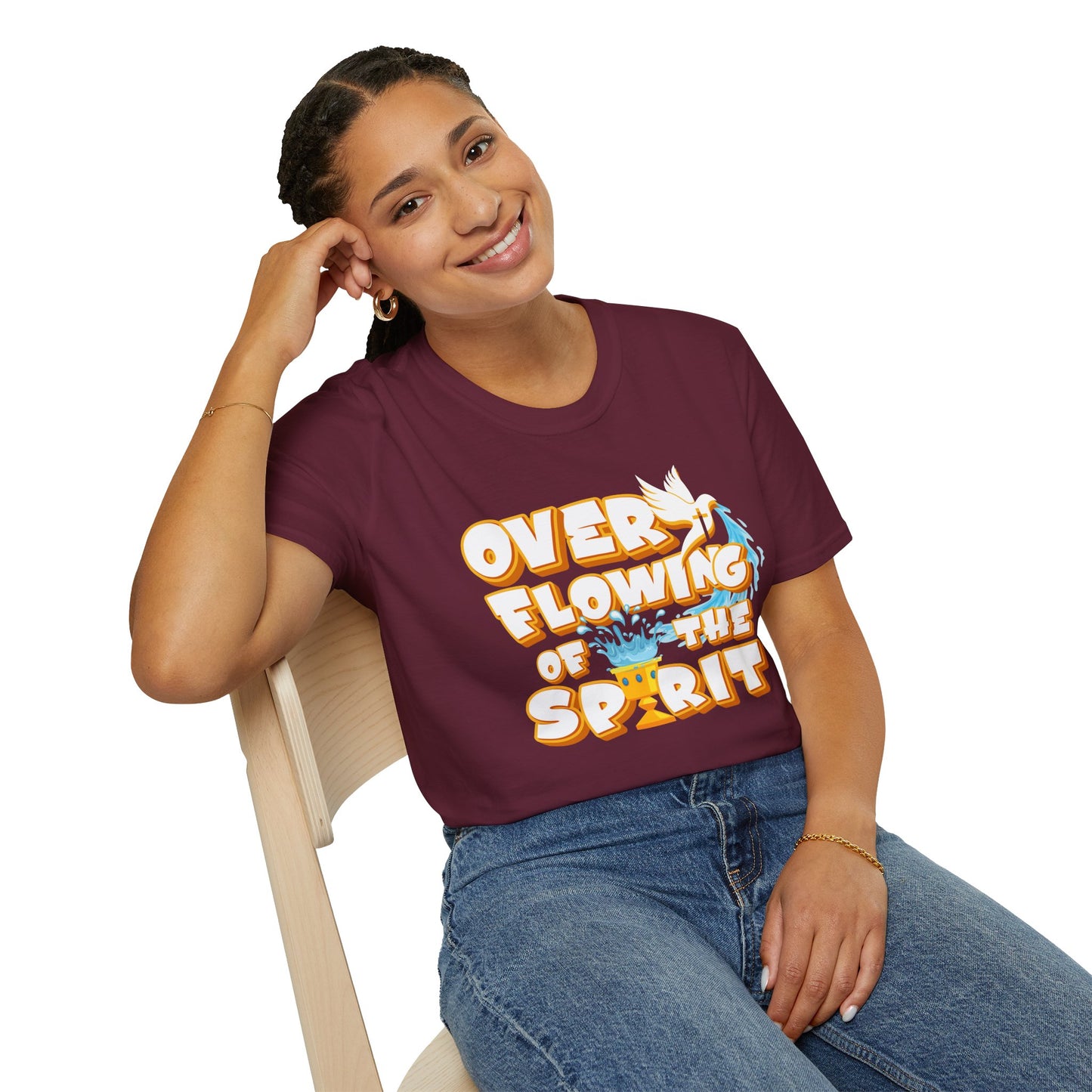 Overflowing of the Spirit Unisex Softstyle T-Shirt - Inspirational Graphic Tee for Everyday Wear