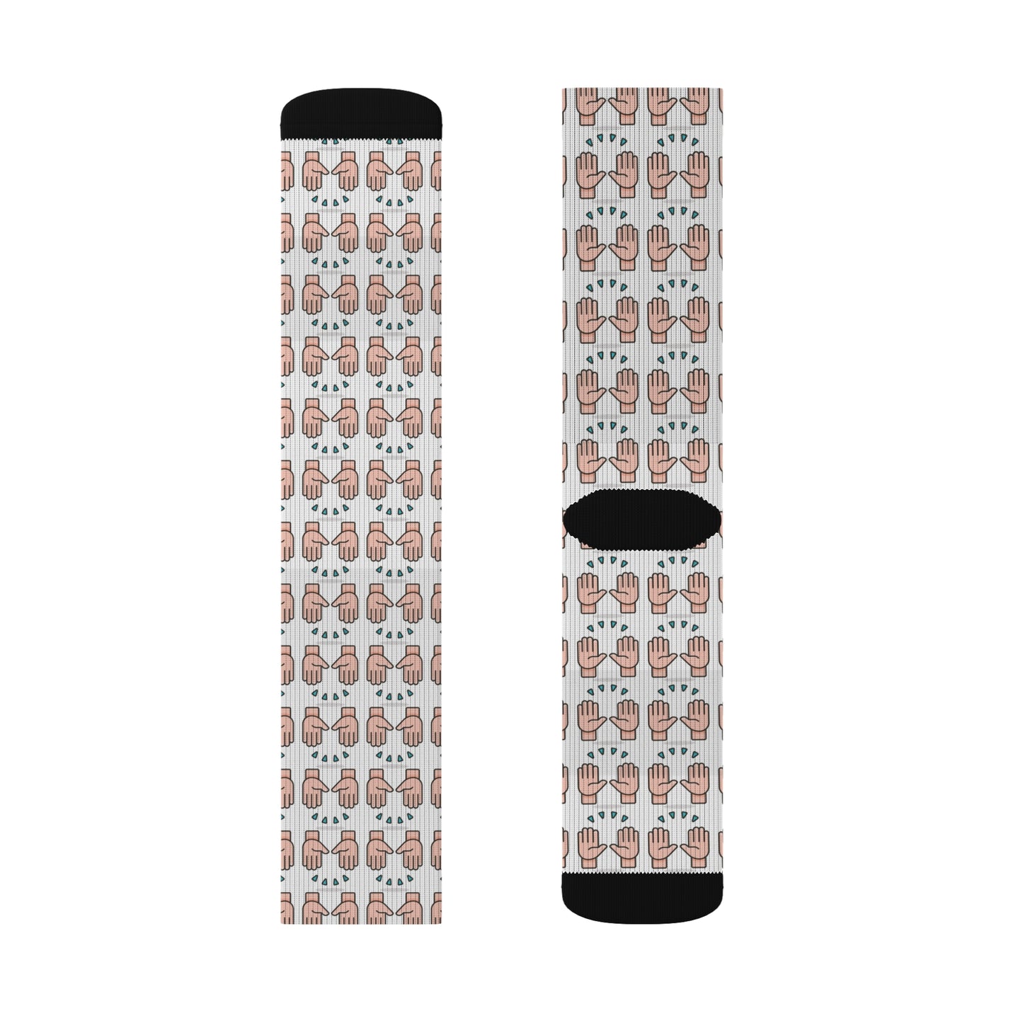 Hand Glory to God Patterned Socks - Unique Sublimation Design for Casual Wear