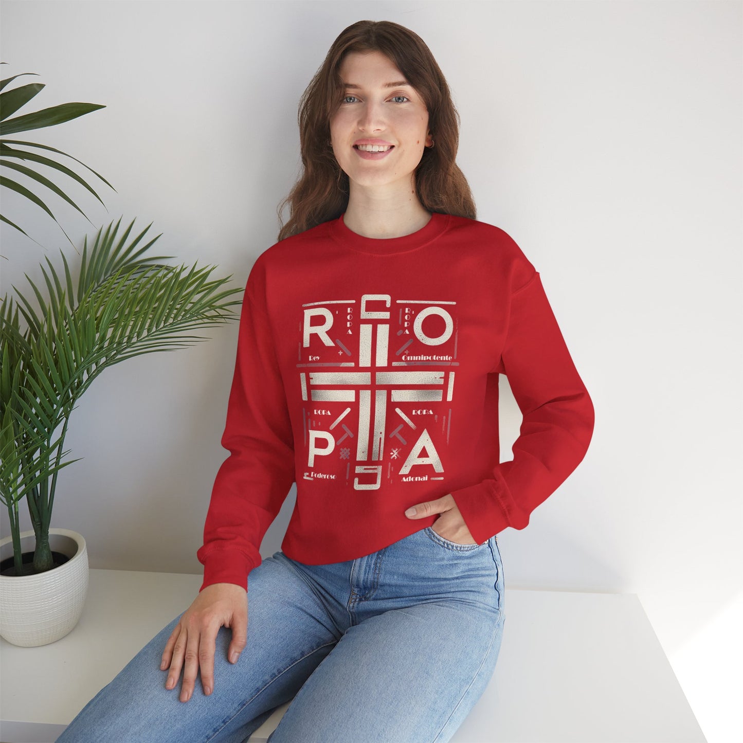 Eco-Friendly Graphic Crewneck Sweatshirt - R O P A Cruz Design