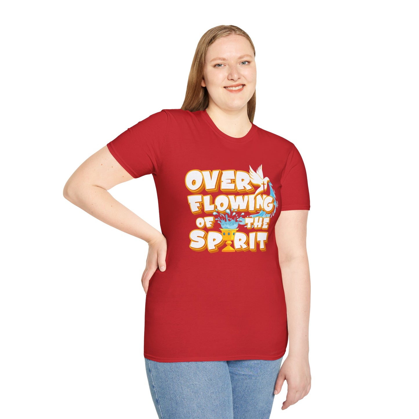 Overflowing of the Spirit Unisex Softstyle T-Shirt - Inspirational Graphic Tee for Everyday Wear