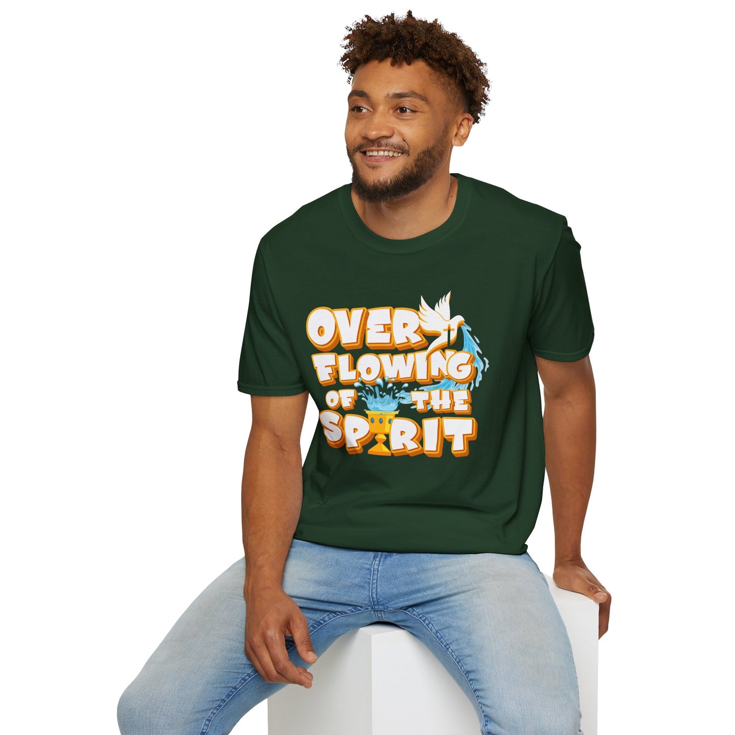 Overflowing of the Spirit Unisex Softstyle T-Shirt - Inspirational Graphic Tee for Everyday Wear