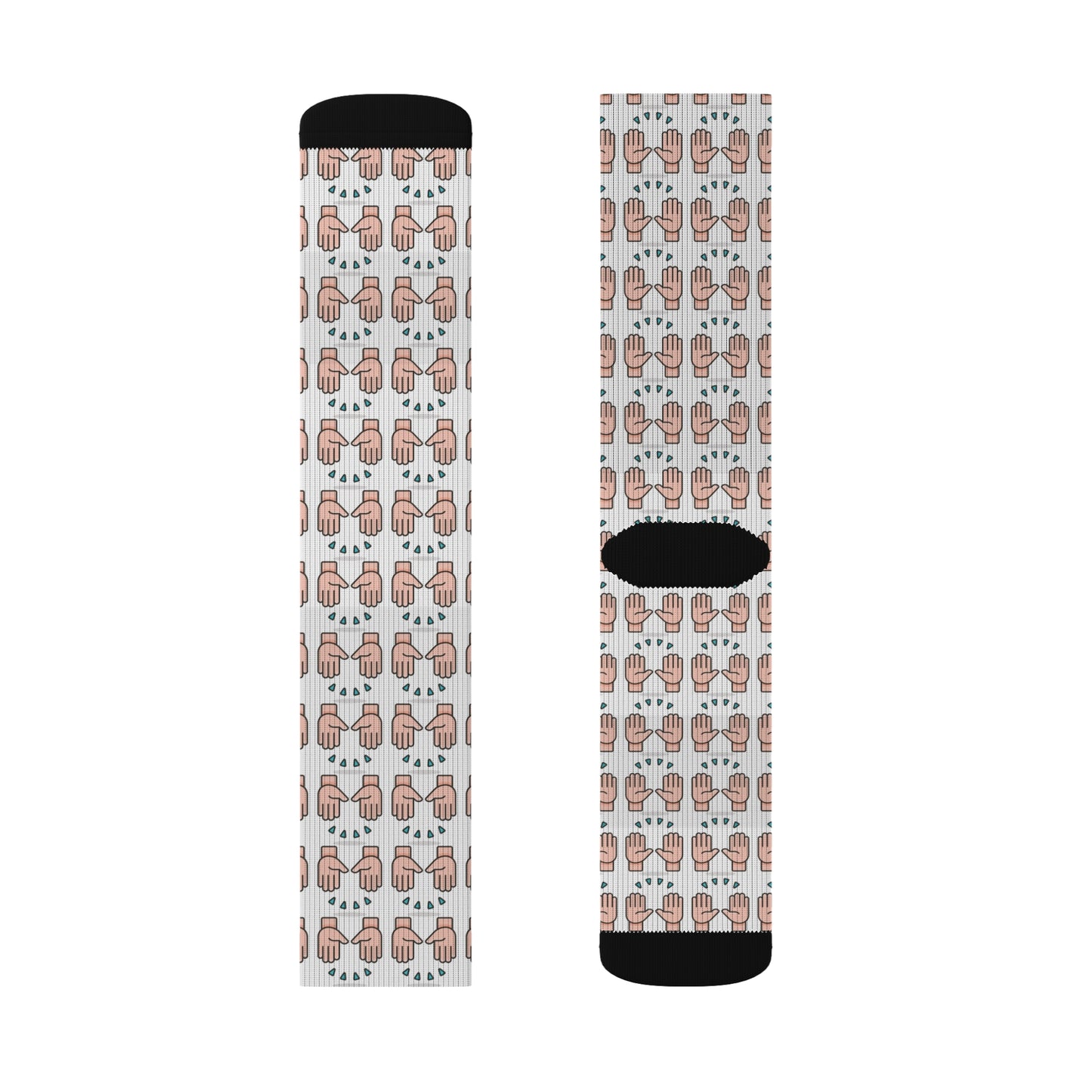 Hand Glory to God Patterned Socks - Unique Sublimation Design for Casual Wear