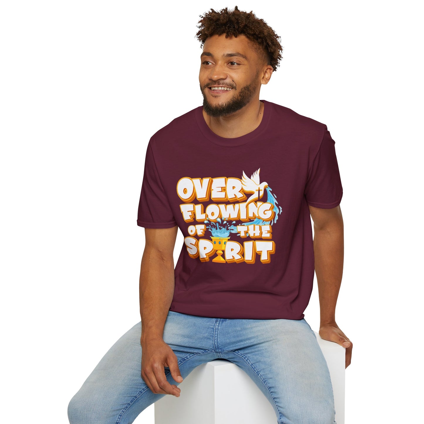 Overflowing of the Spirit Unisex Softstyle T-Shirt - Inspirational Graphic Tee for Everyday Wear