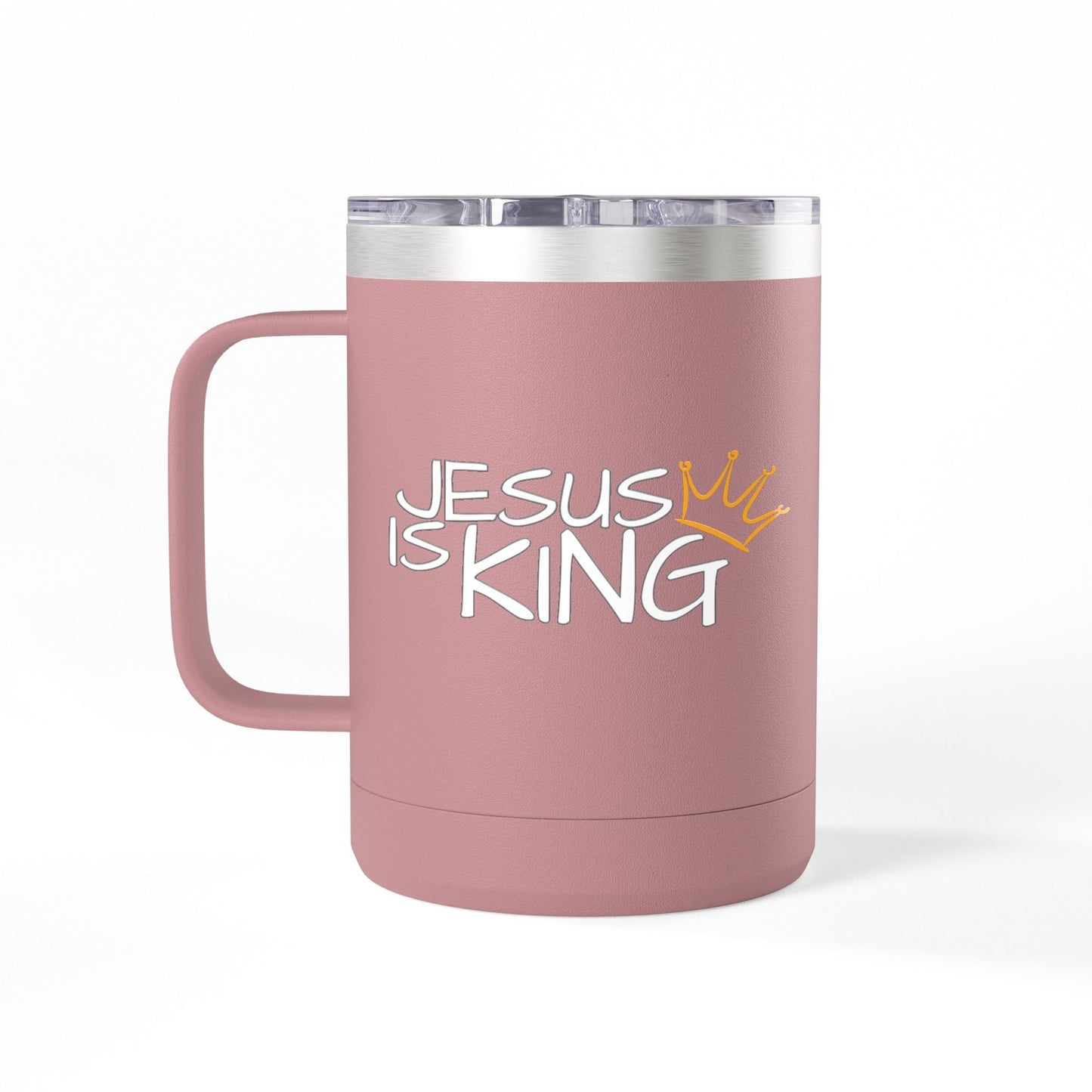 Inspirational Jesus Is King Coffee Mug Tumbler | 15oz, Faith Gift, Christian Cup, Religious Drinkware, Unique Keepsake