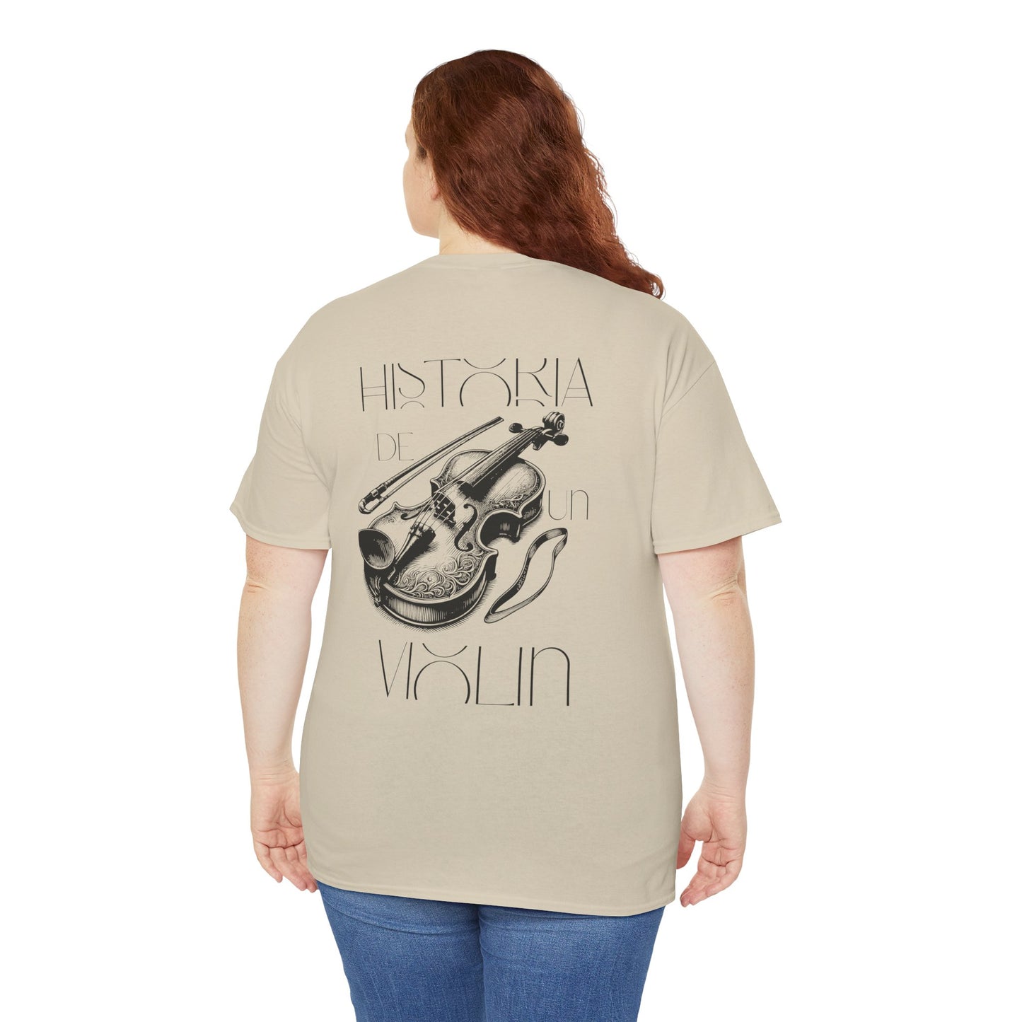 (Ropa Ft Hector David) Vintage Violin Graphic Tee, Unisex Cotton T-Shirt, Retro Violin Art, Perfect for Musicians, Music Lover Gift,