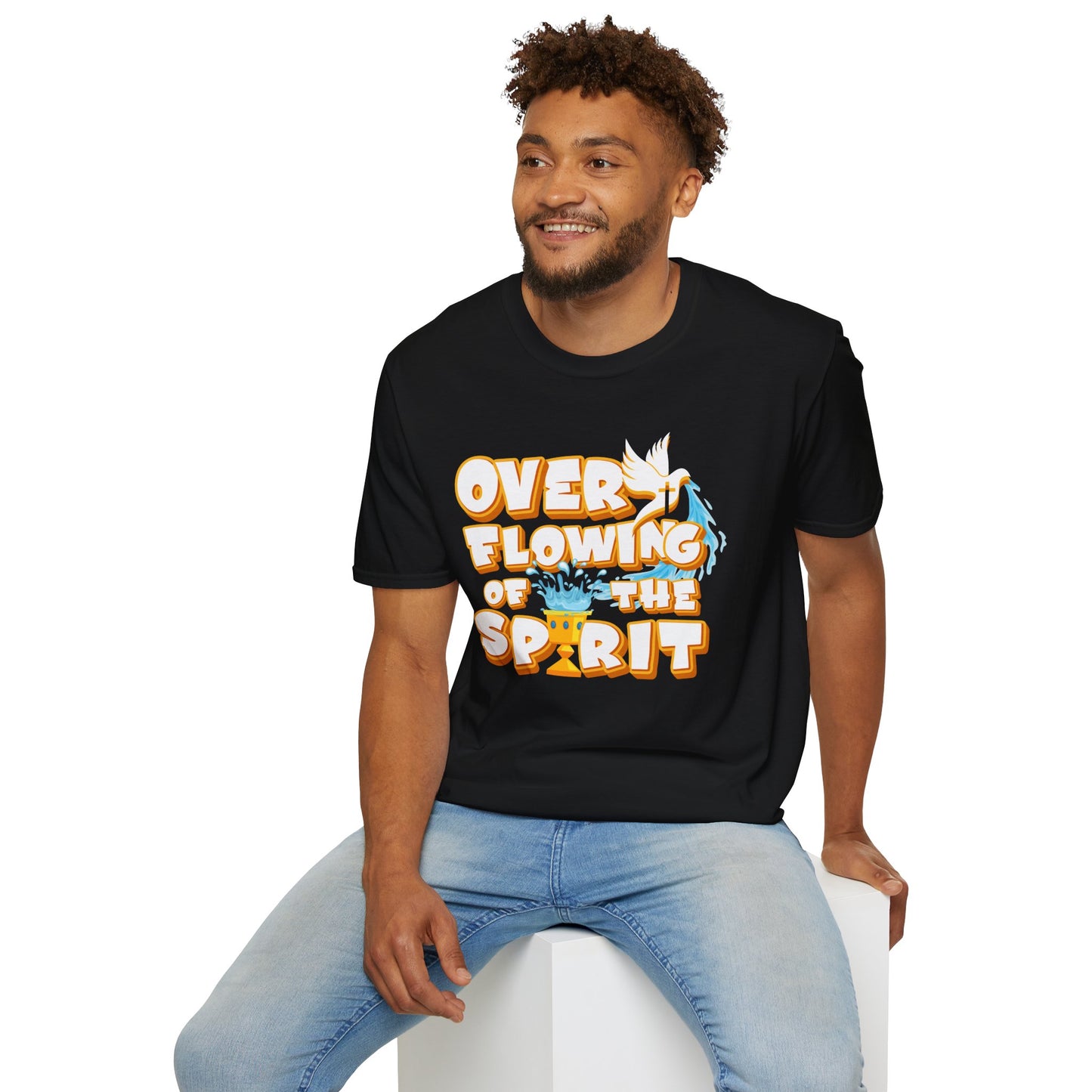 Overflowing of the Spirit Unisex Softstyle T-Shirt - Inspirational Graphic Tee for Everyday Wear