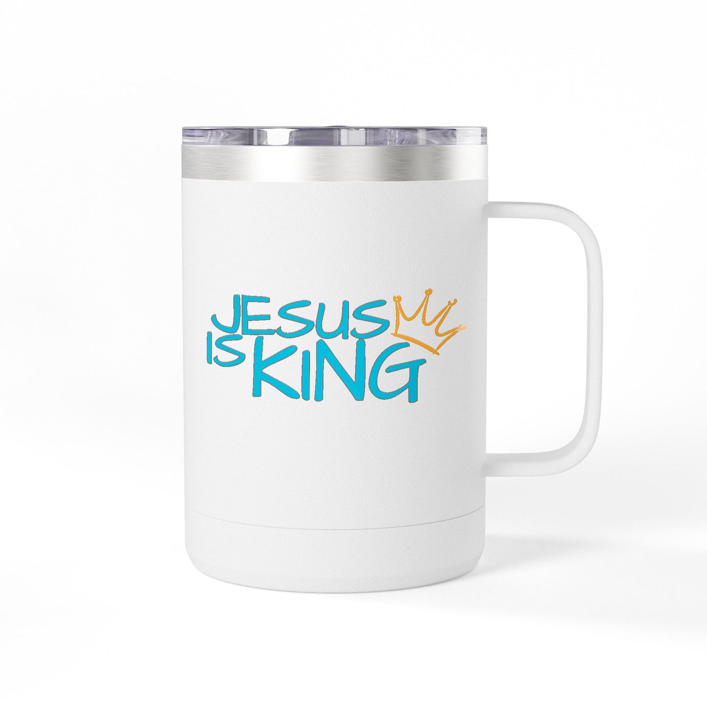 Inspirational Jesus Is King Coffee Mug Tumbler | 15oz, Faith Gift, Christian Cup, Religious Drinkware, Unique Keepsake