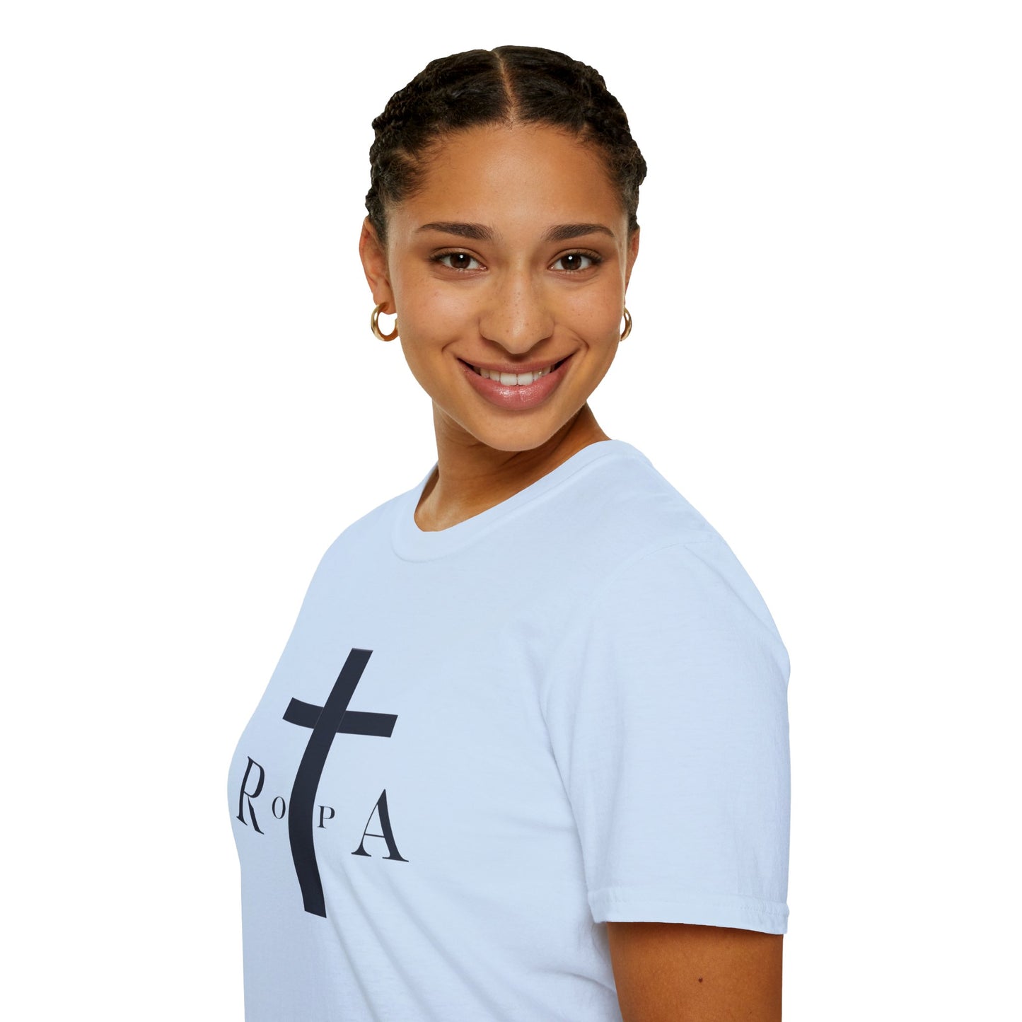 Unisex Softstyle T-Shirt with Cross Design - Faith-Inspired Apparel