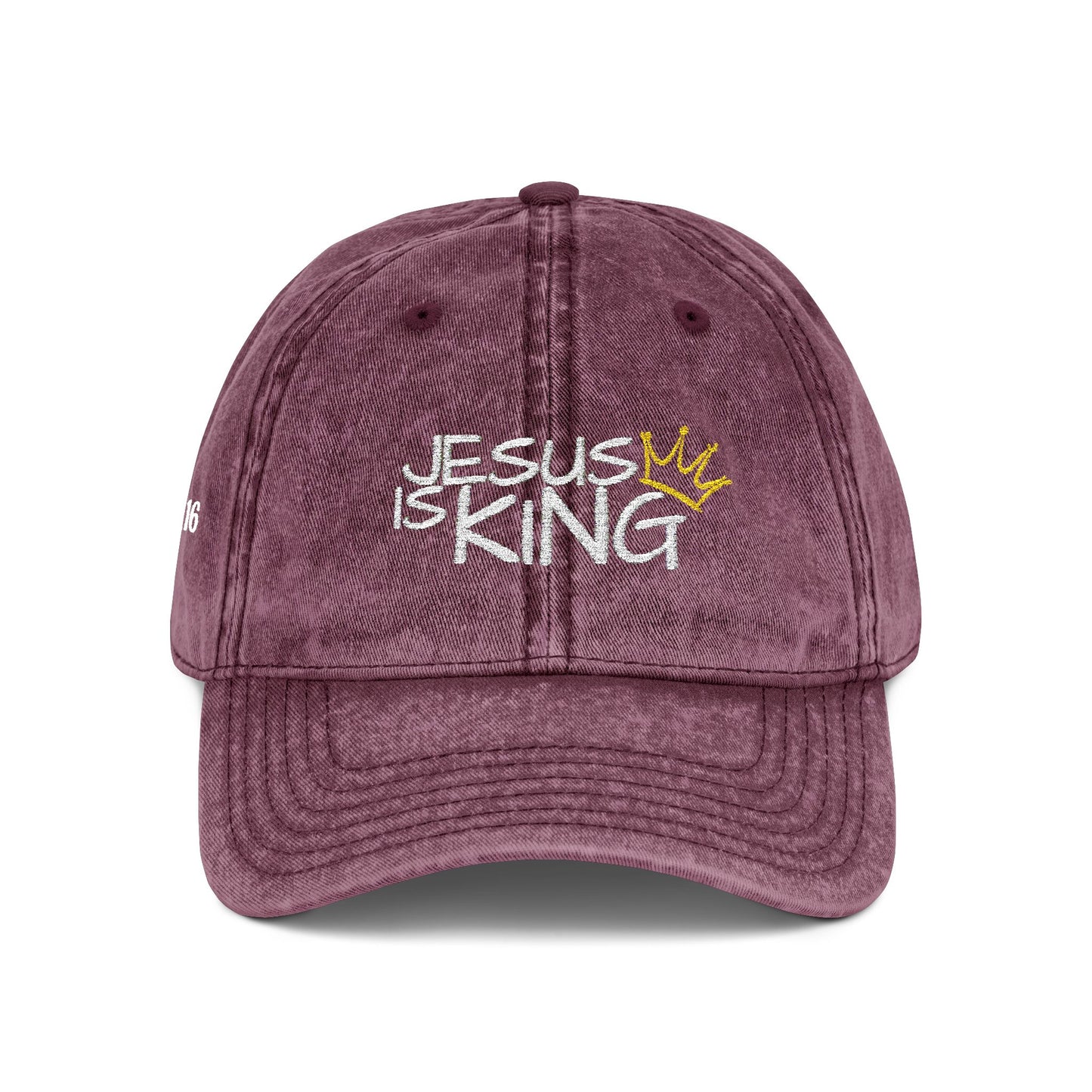 Vintage Embroidered Cap - Jesus is King, Christian Hat, Faith Merchandise, Religious Gift, Casual Wear, Inspirational Accessory
