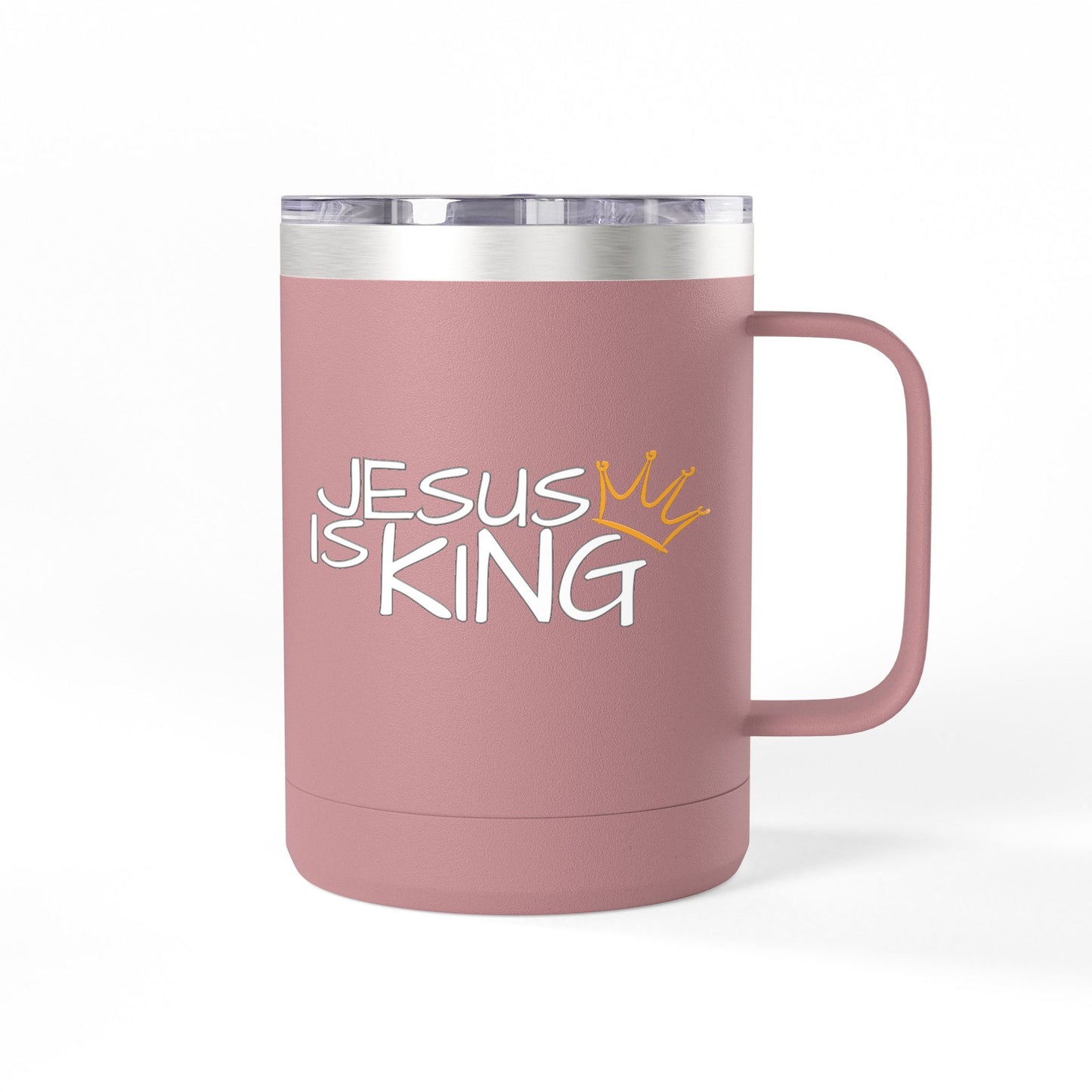 Inspirational Jesus Is King Coffee Mug Tumbler | 15oz, Faith Gift, Christian Cup, Religious Drinkware, Unique Keepsake