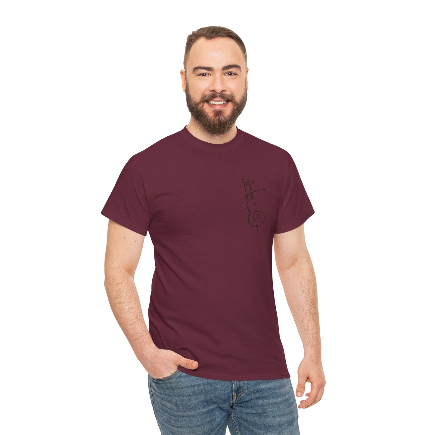 (Ropa Ft Hector David) Vintage Violin Graphic Tee, Unisex Cotton T-Shirt, Retro Violin Art, Perfect for Musicians, Music Lover Gift,