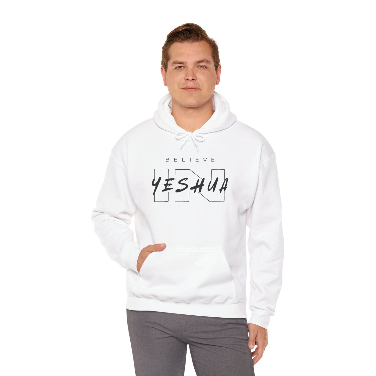 Unisex Heavy Blend™ Hooded Sweatshirt - 'Believe Yeshua' Inspirational Hoodie