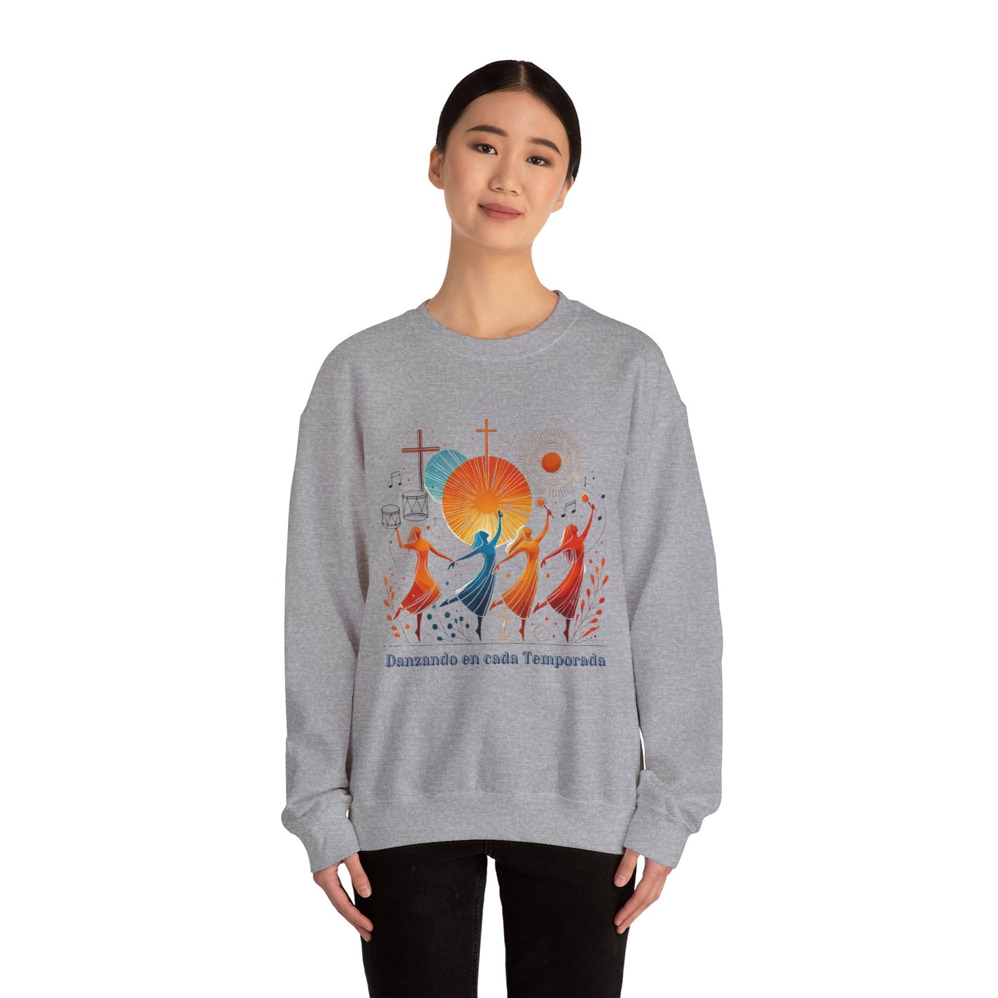Danzando en cada Temporada Sweatshirt | Unisex Heavy Blend Crewneck with Colorful Dance Design