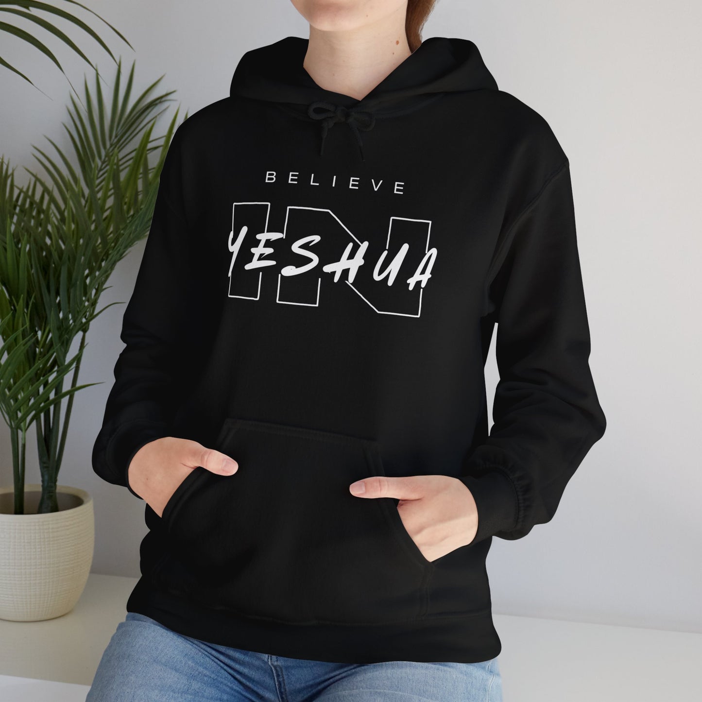 Unisex Heavy Blend™ Hooded Sweatshirt - 'Believe Yeshua' Inspirational Hoodie