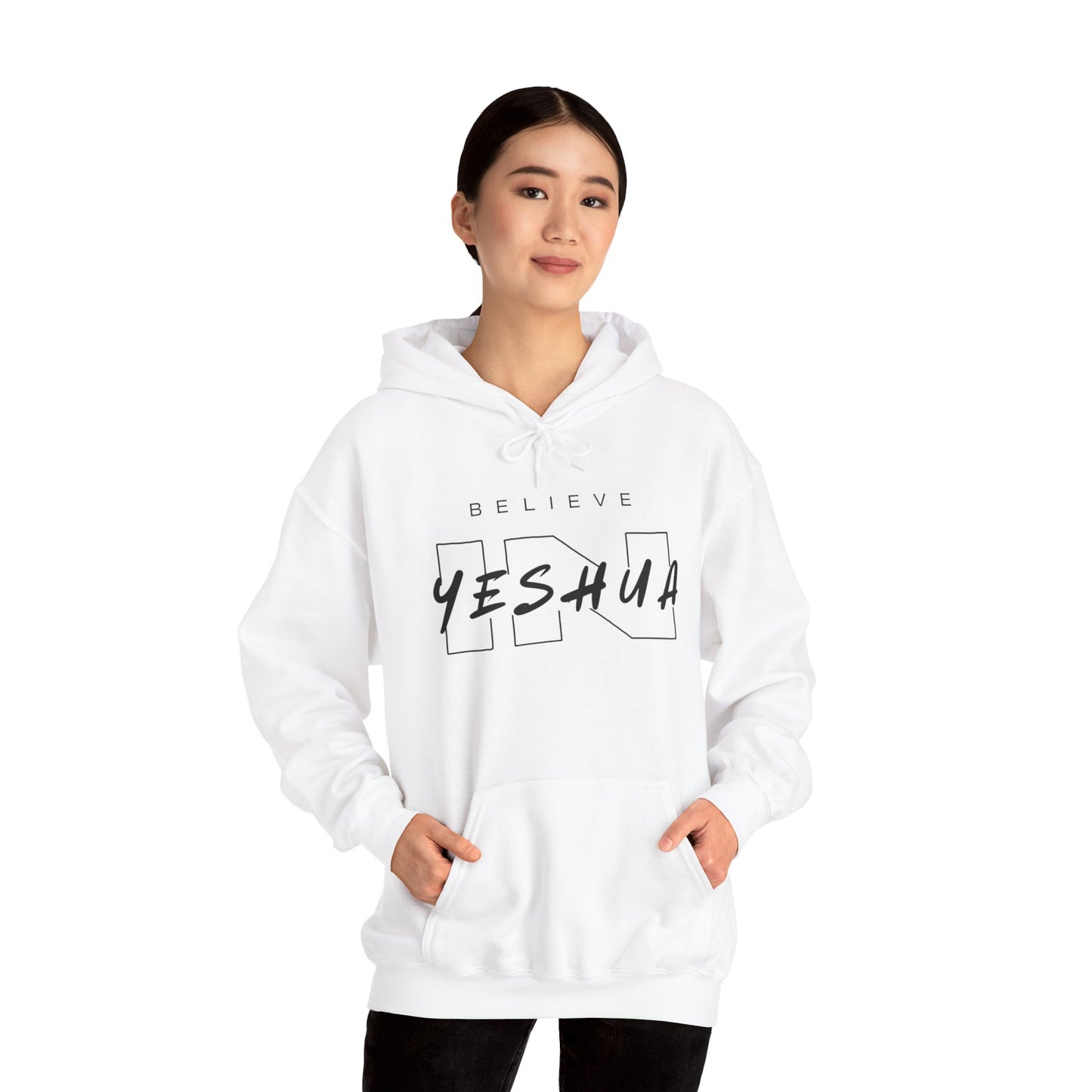 Unisex Heavy Blend™ Hooded Sweatshirt - 'Believe Yeshua' Inspirational Hoodie