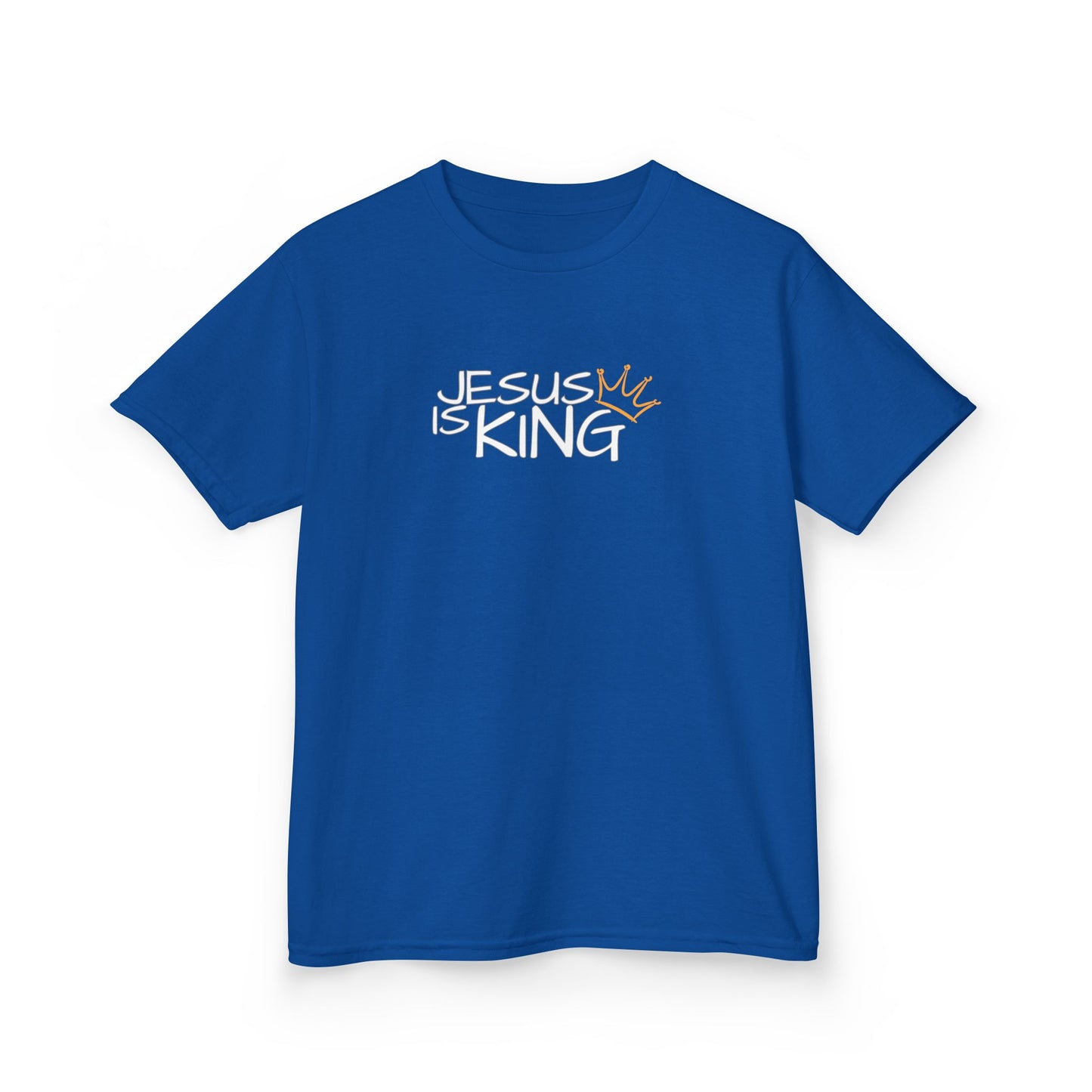 Jesus is King Kids Tee, Heavy Cotton T-Shirt, Christian Kids Apparel, Religious Gift for Children, Faith-Based Fashion