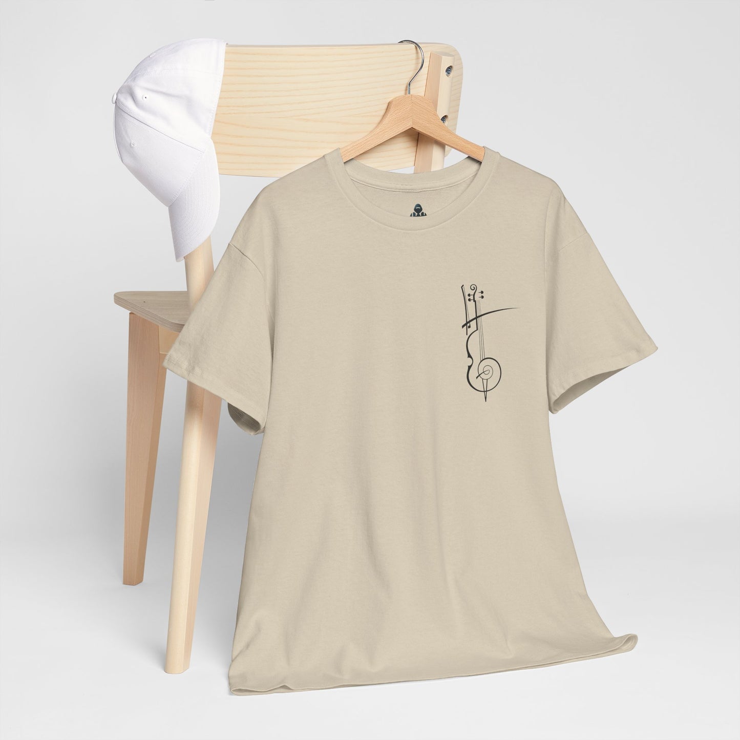 (Ropa Ft Hector David) Vintage Violin Graphic Tee, Unisex Cotton T-Shirt, Retro Violin Art, Perfect for Musicians, Music Lover Gift,