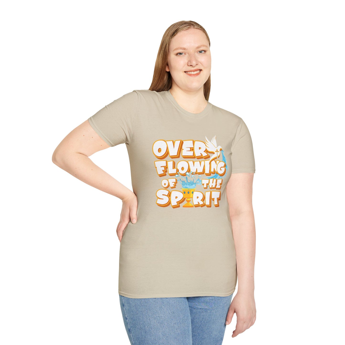 Overflowing of the Spirit Unisex Softstyle T-Shirt - Inspirational Graphic Tee for Everyday Wear