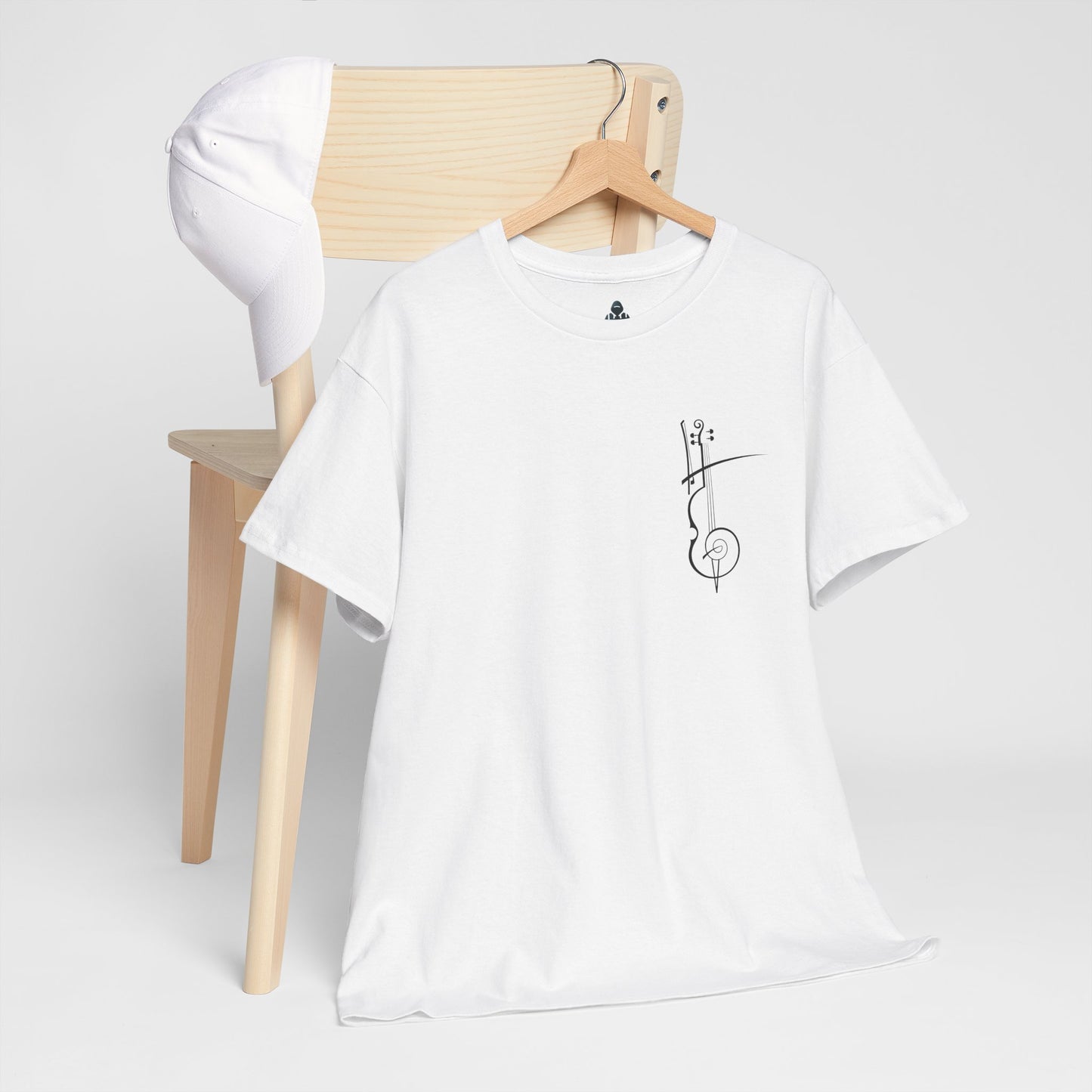 (Ropa Ft Hector David) Vintage Violin Graphic Tee, Unisex Cotton T-Shirt, Retro Violin Art, Perfect for Musicians, Music Lover Gift,
