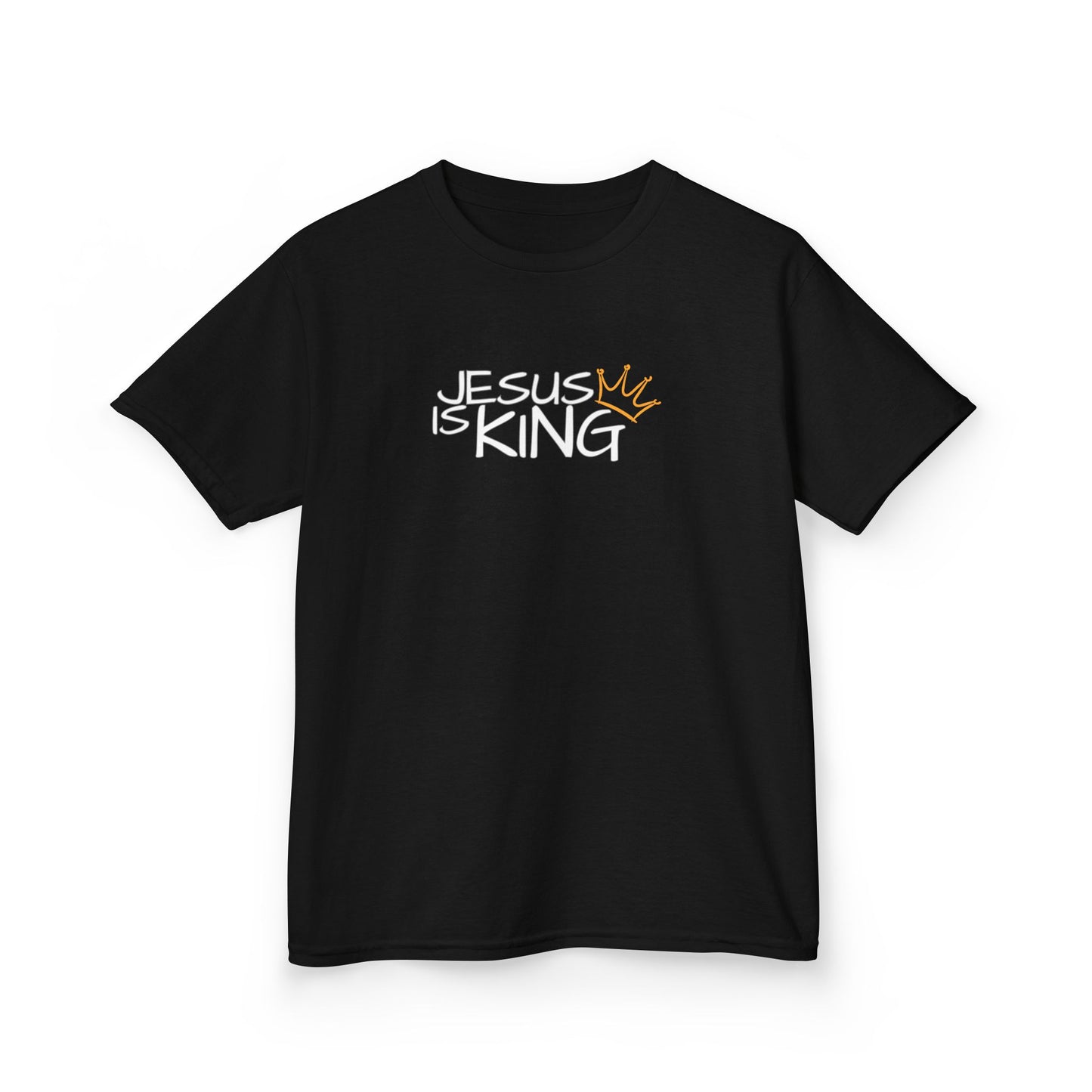 Jesus is King Kids Tee, Heavy Cotton T-Shirt, Christian Kids Apparel, Religious Gift for Children, Faith-Based Fashion