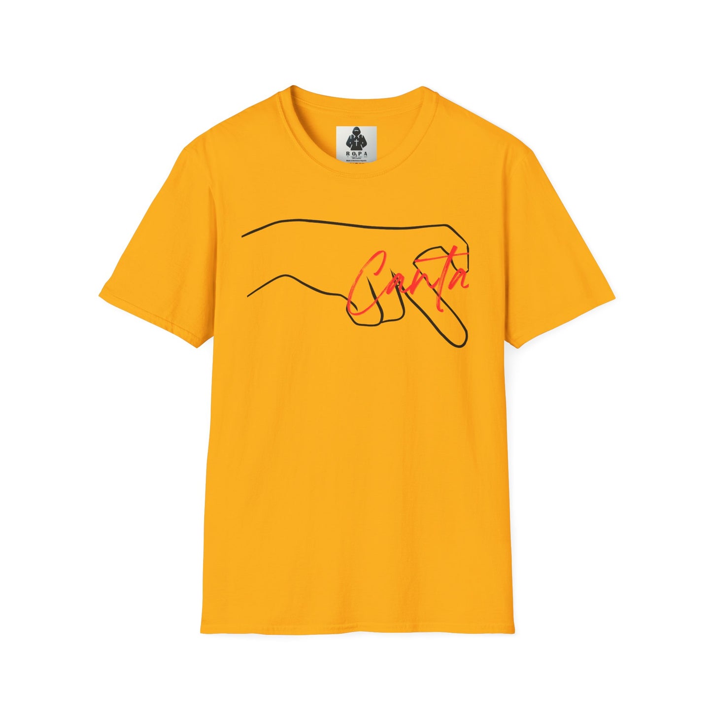 Minimalist Unisex Softstyle T-Shirt with Hand Design