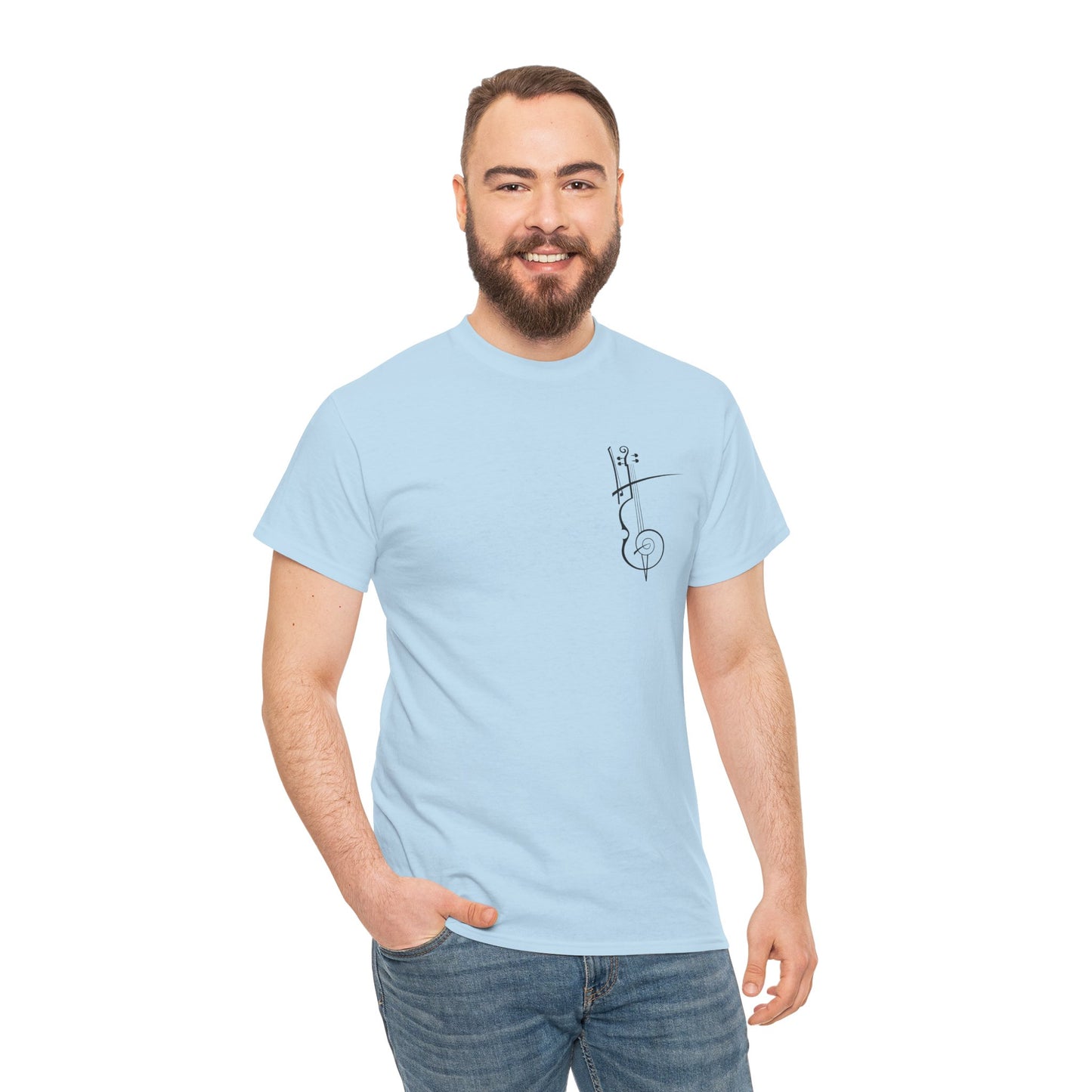 (Ropa Ft Hector David) Vintage Violin Graphic Tee, Unisex Cotton T-Shirt, Retro Violin Art, Perfect for Musicians, Music Lover Gift,